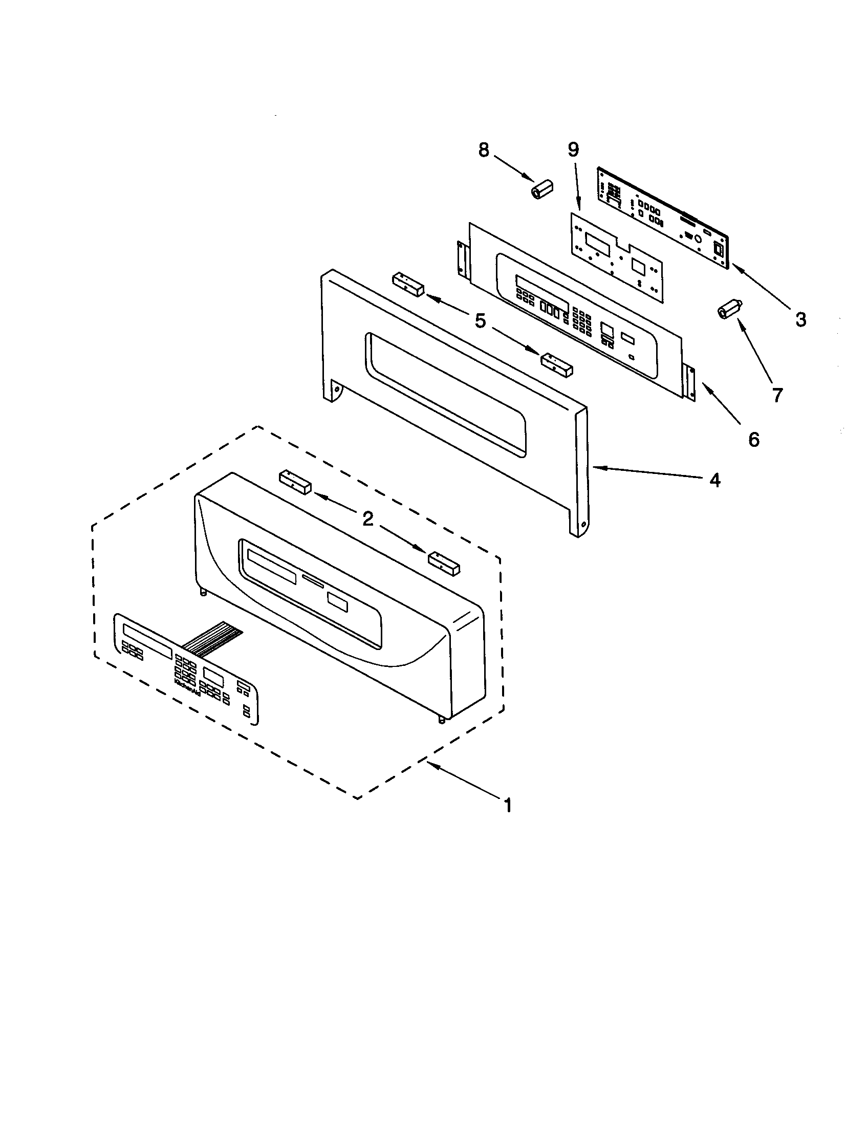 KitchenAid KEBS177DWH9 control panel diagram
