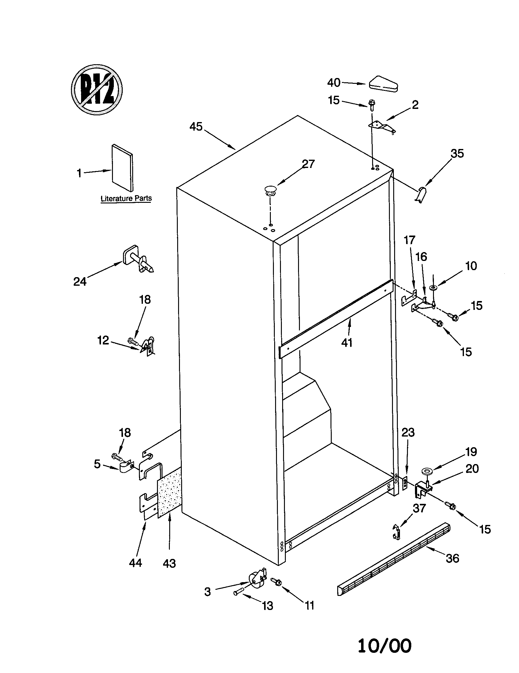 KitchenAid KTRC22MJBT00 cabinet diagram
