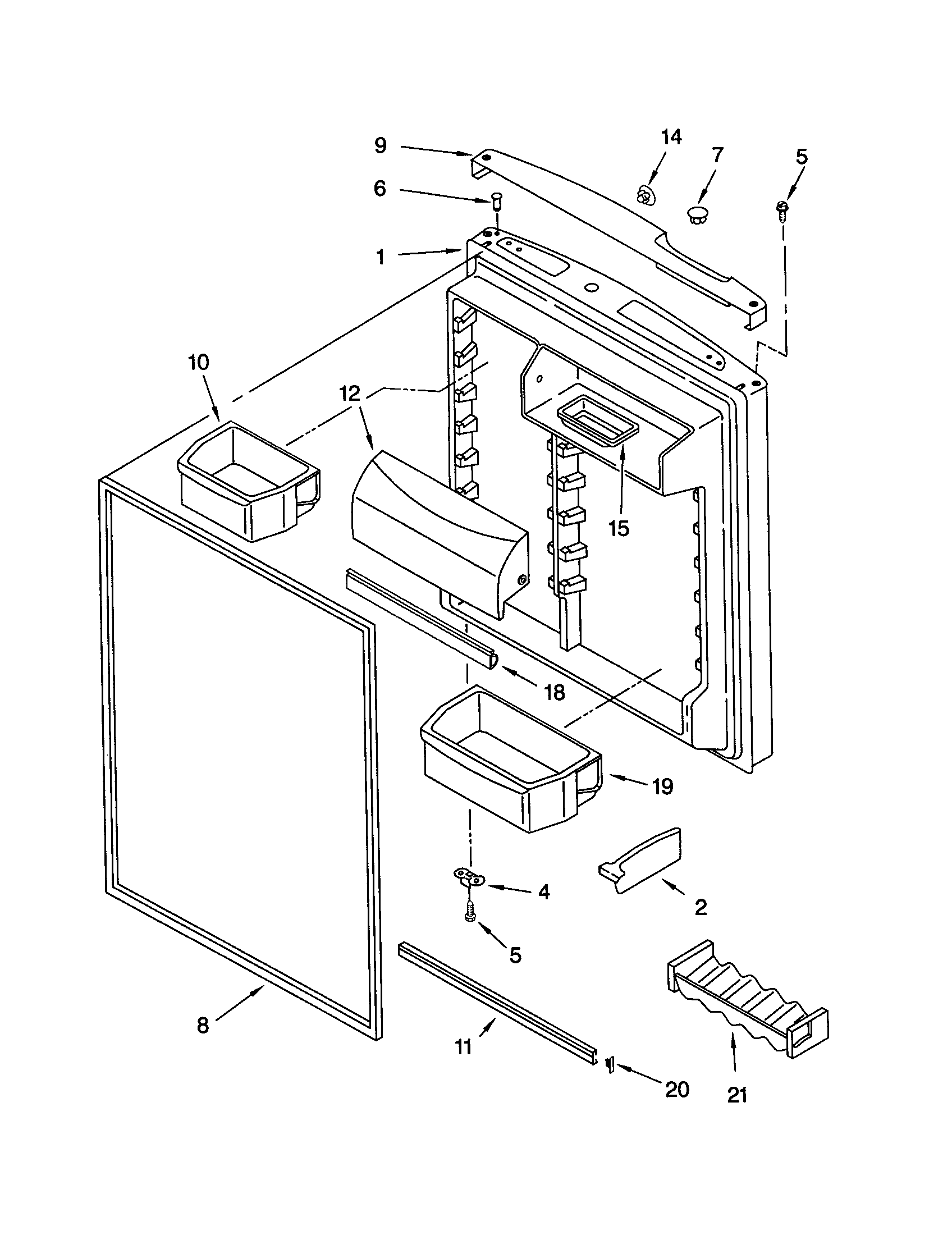 KitchenAid KTRC22MJBT00 refrigerator door diagram