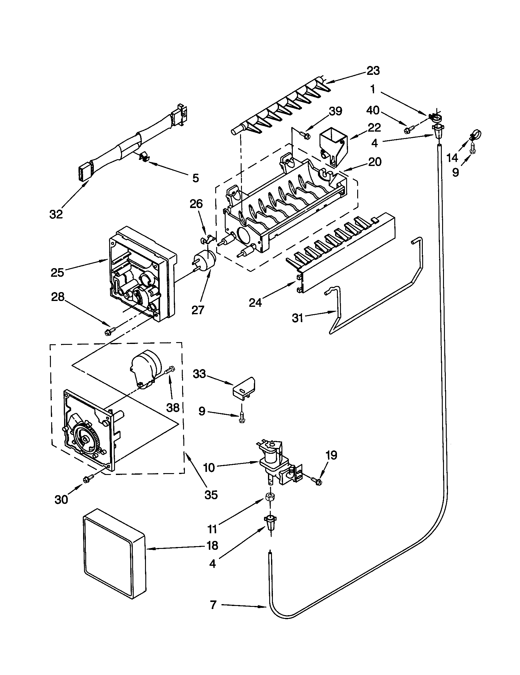 KitchenAid KTRC22MJBT00 icemaker diagram