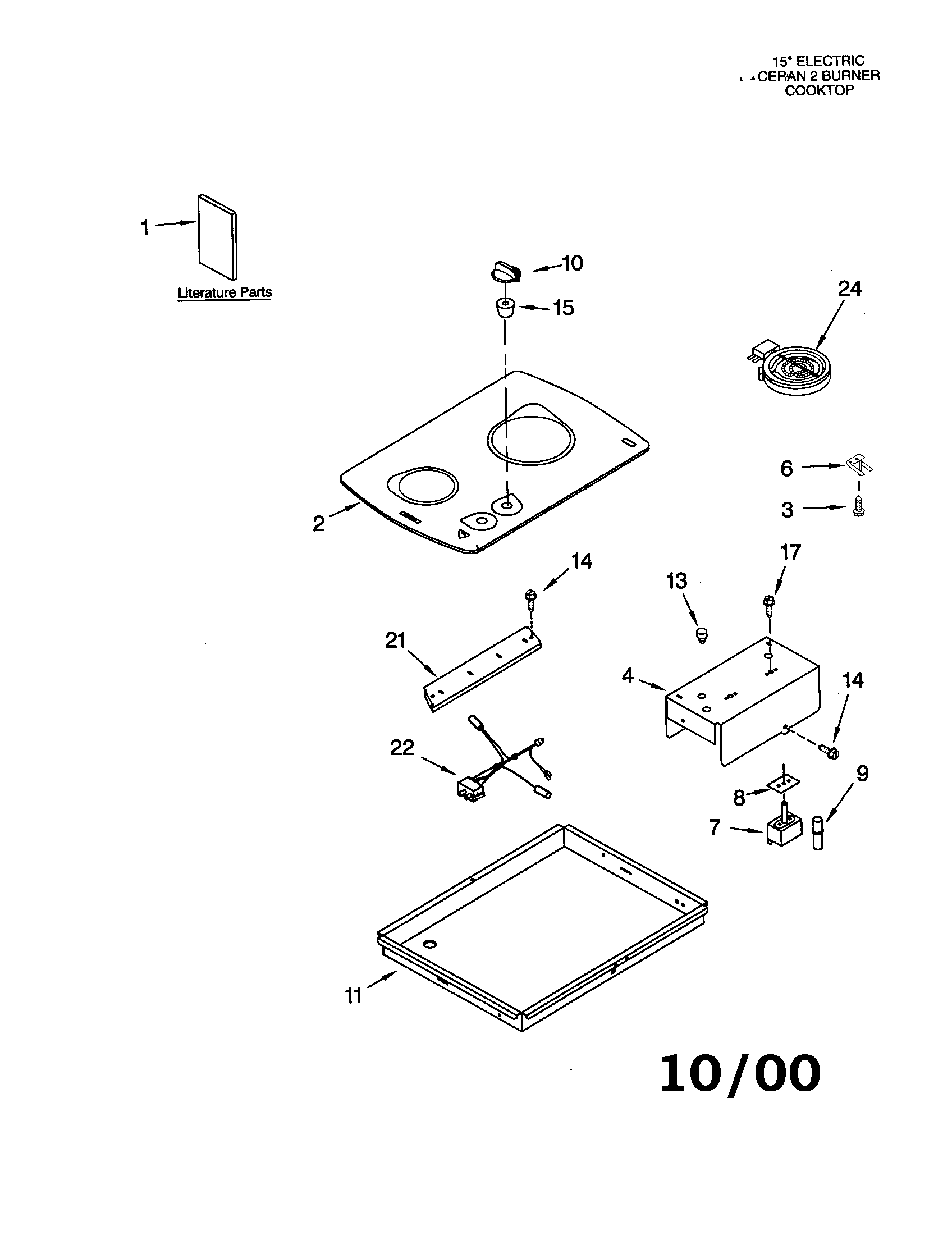 KitchenAid KECC051HBT2 cooktop diagram