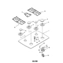 KitchenAid KGCC505HWH1 cooktop/burner and grate diagram