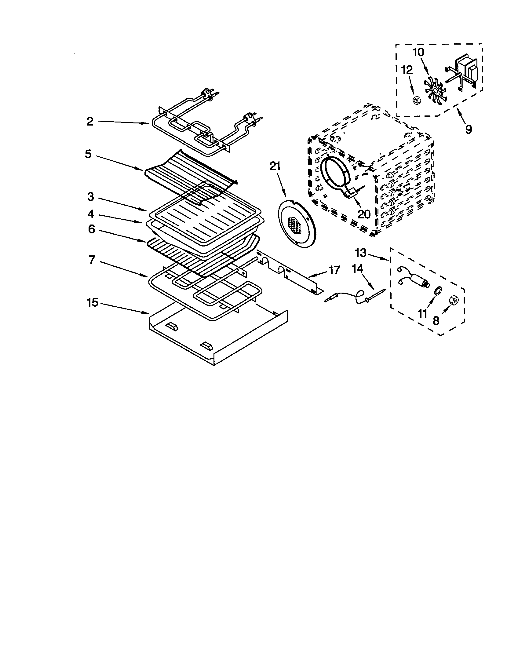 KitchenAid KEBS247DBL9 internal oven diagram