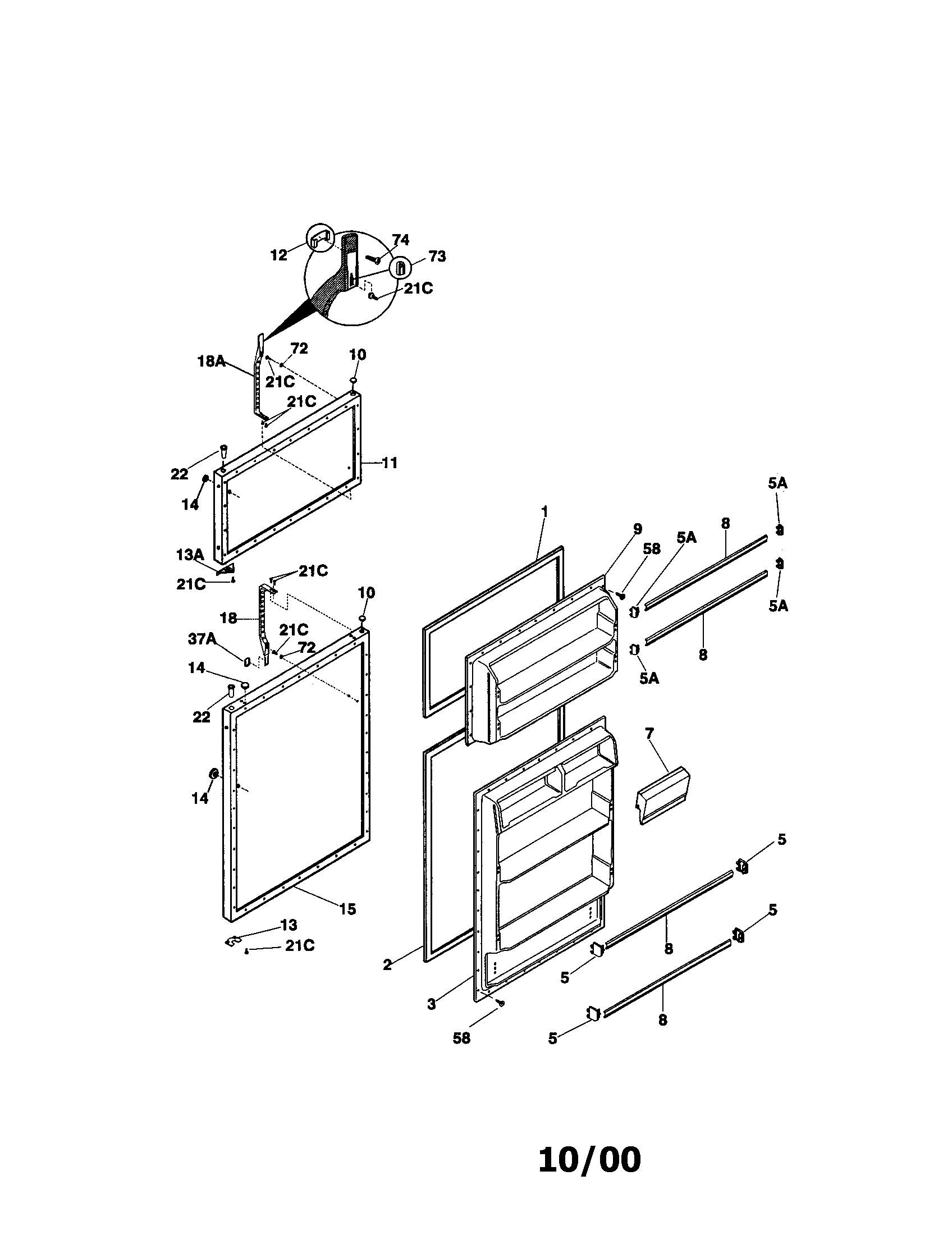 Kenmore 25337877893 door diagram