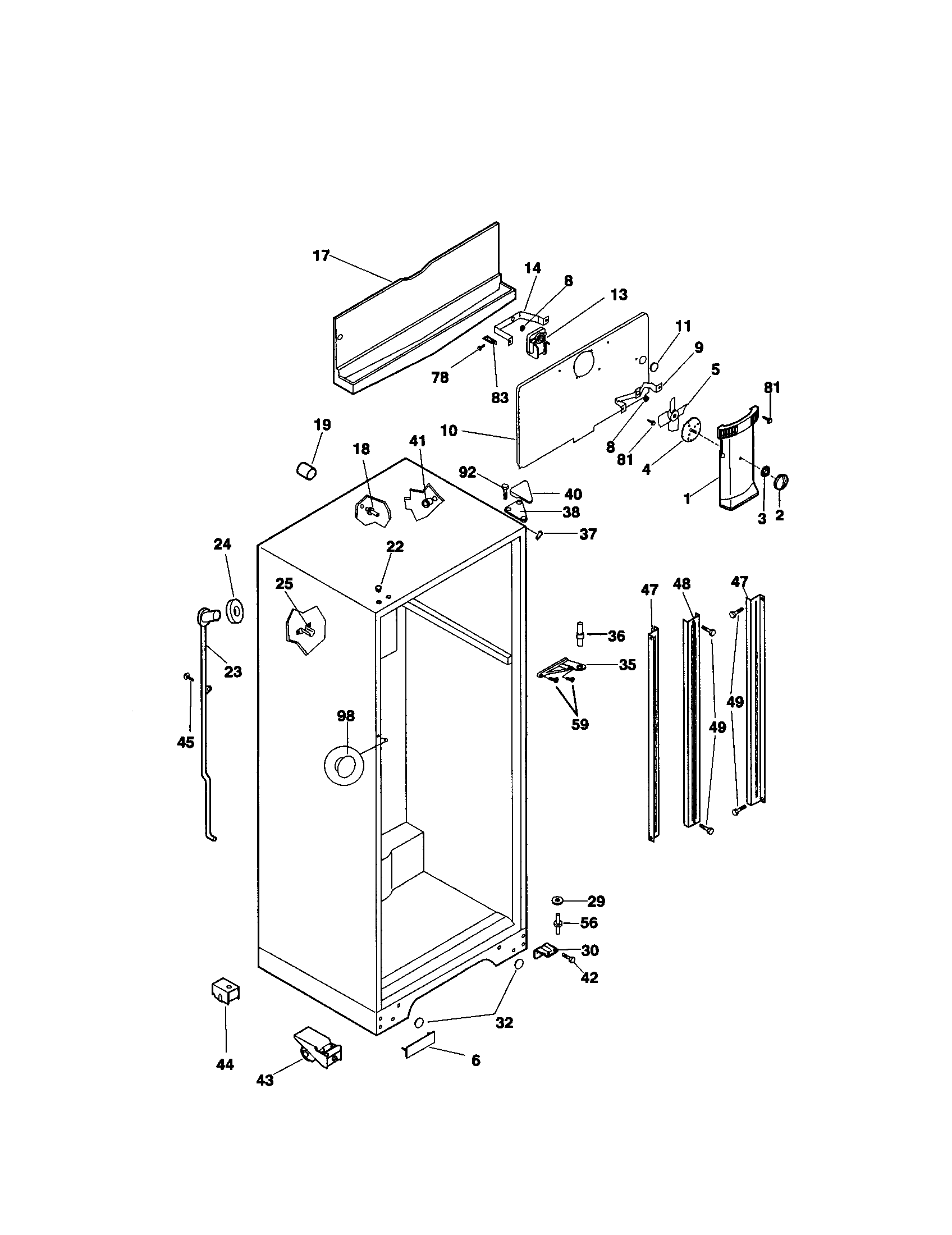 Kenmore 25337877893 cabinet diagram
