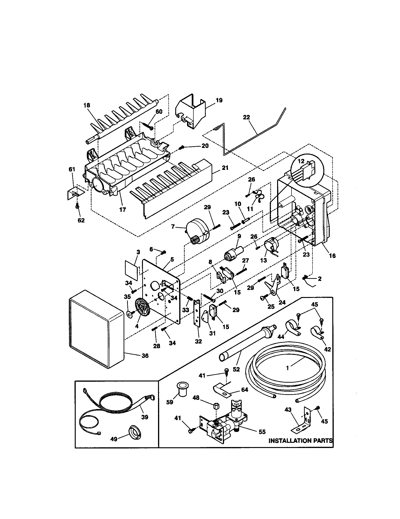 Kenmore 25337877893 ice maker diagram