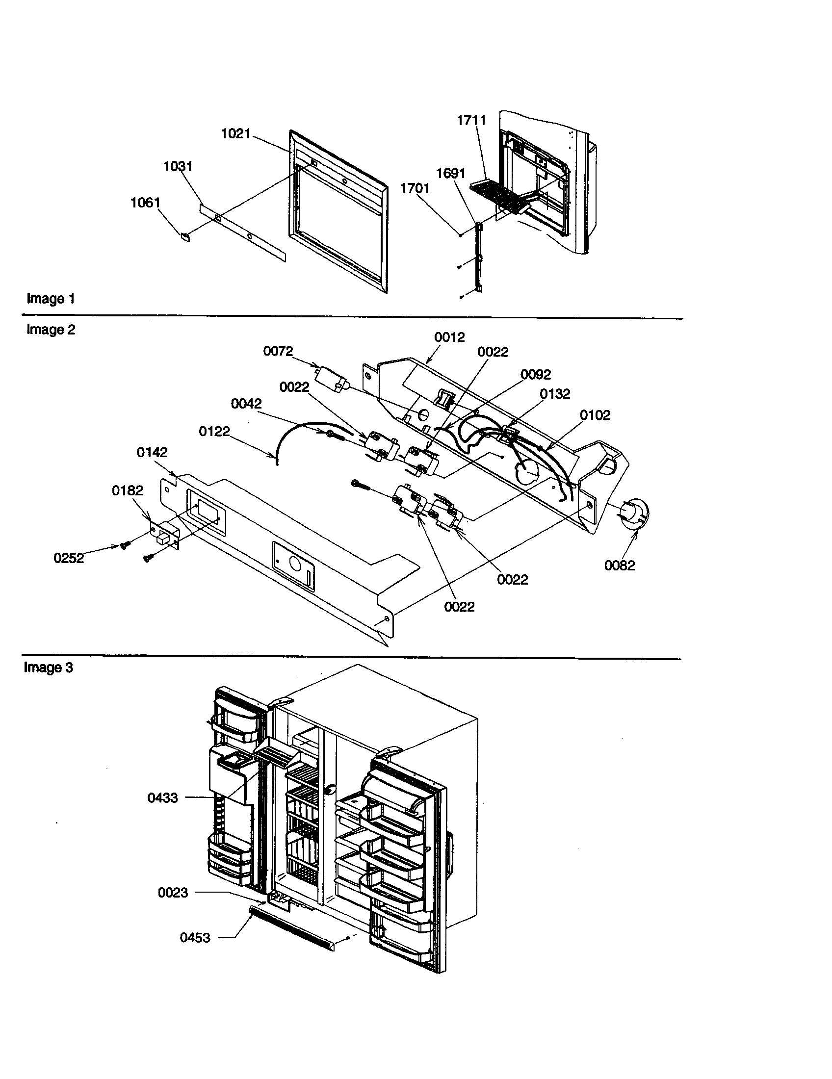 Amana SPD26VW-P1315210WW dispenser cover/elec brkt assy diagram