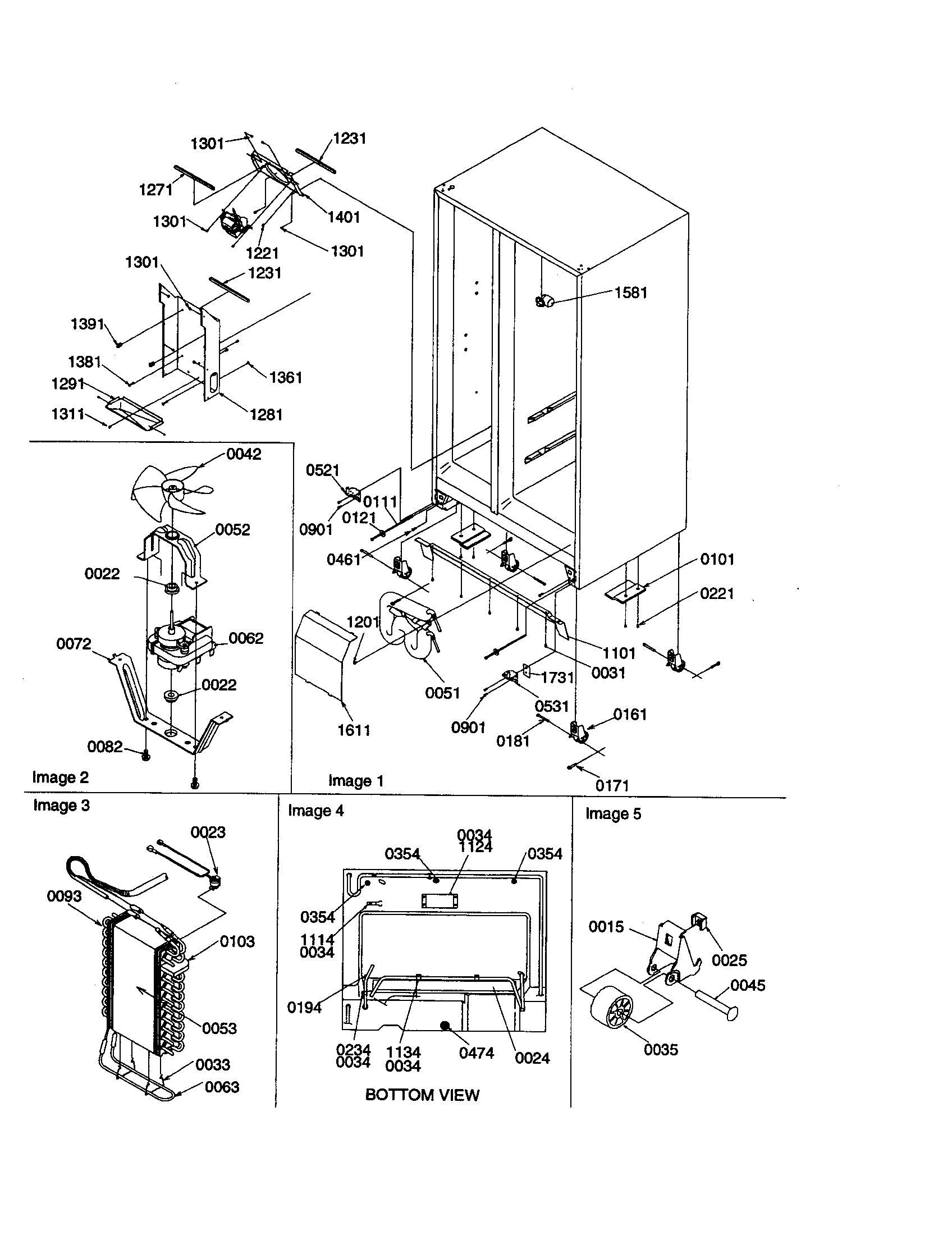 Amana SPD26VW-P1315210WW drain/rollers/evap assy diagram