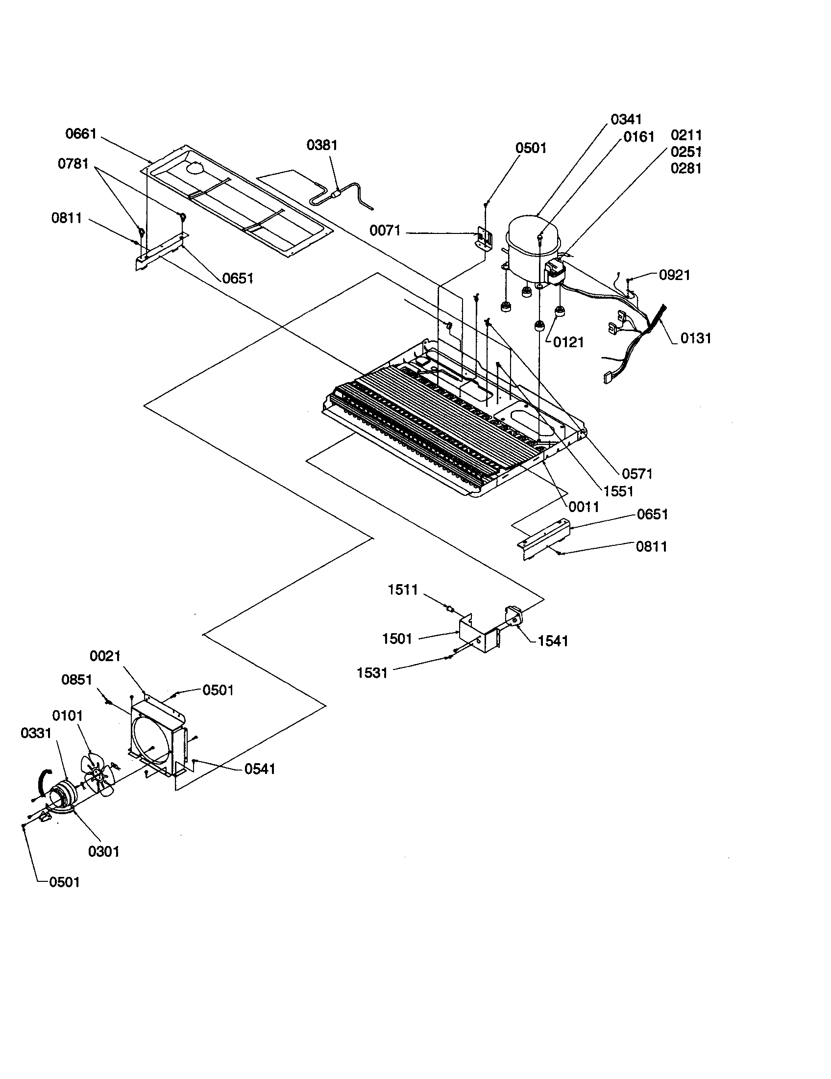 Amana SPD26VW-P1315210WW machine compartments/muffler diagram