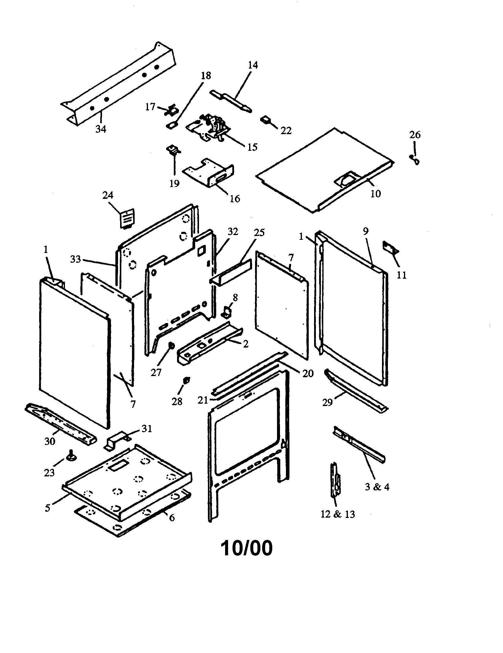 Amana AGS760WW-P1141238NWW cabinet assembly diagram
