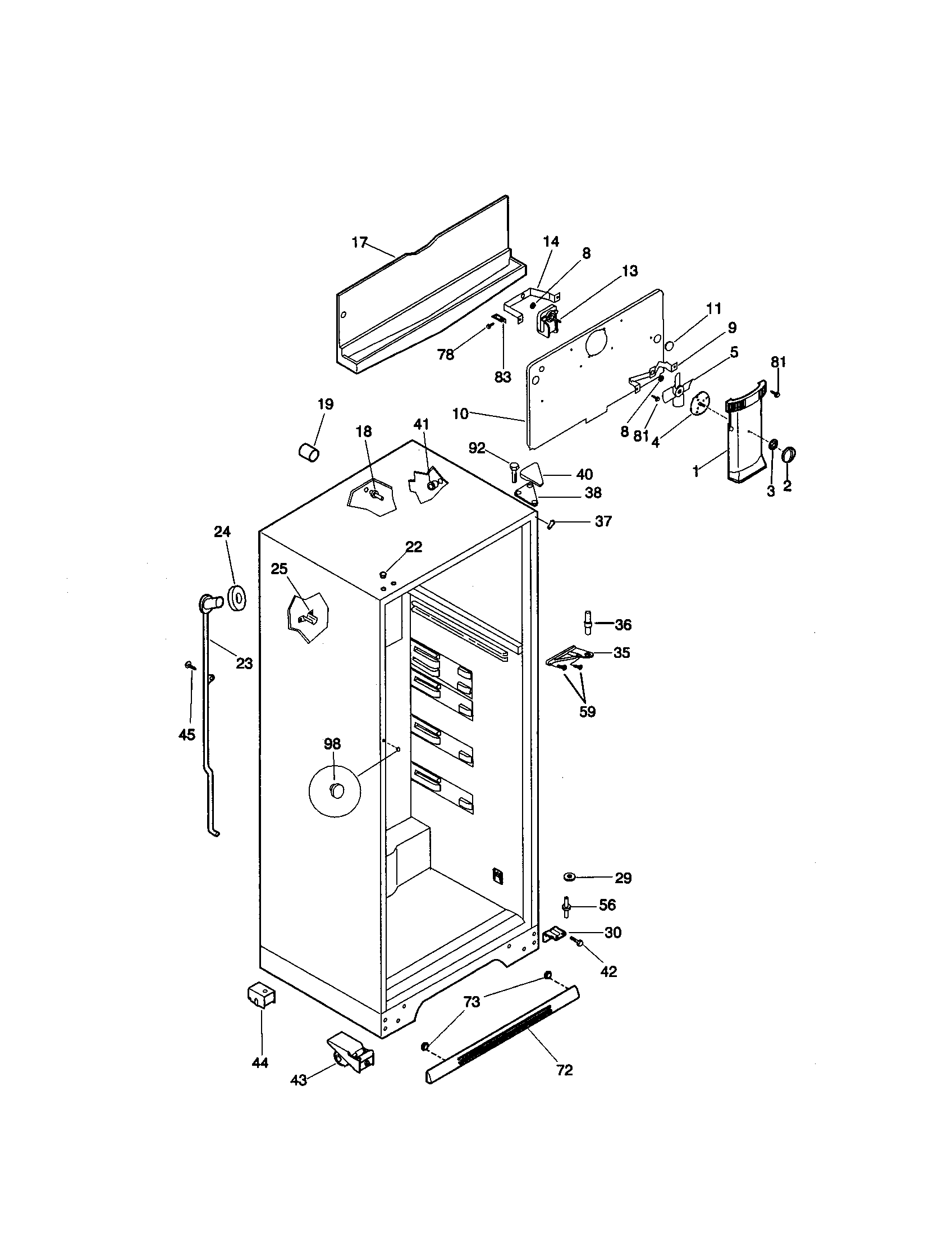 Kenmore 25379837991 cabinet diagram