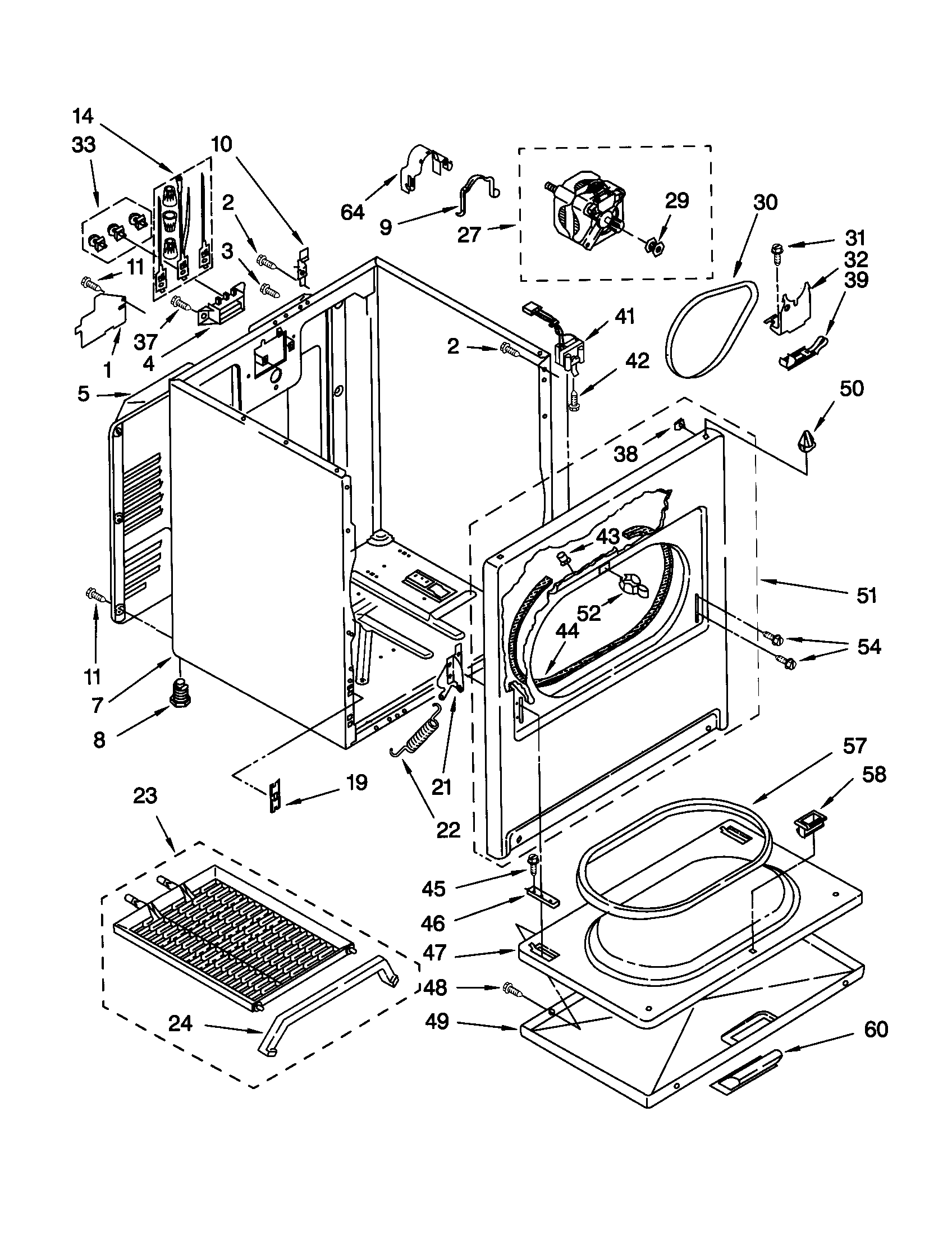 Kenmore 11061804000 cabinet diagram