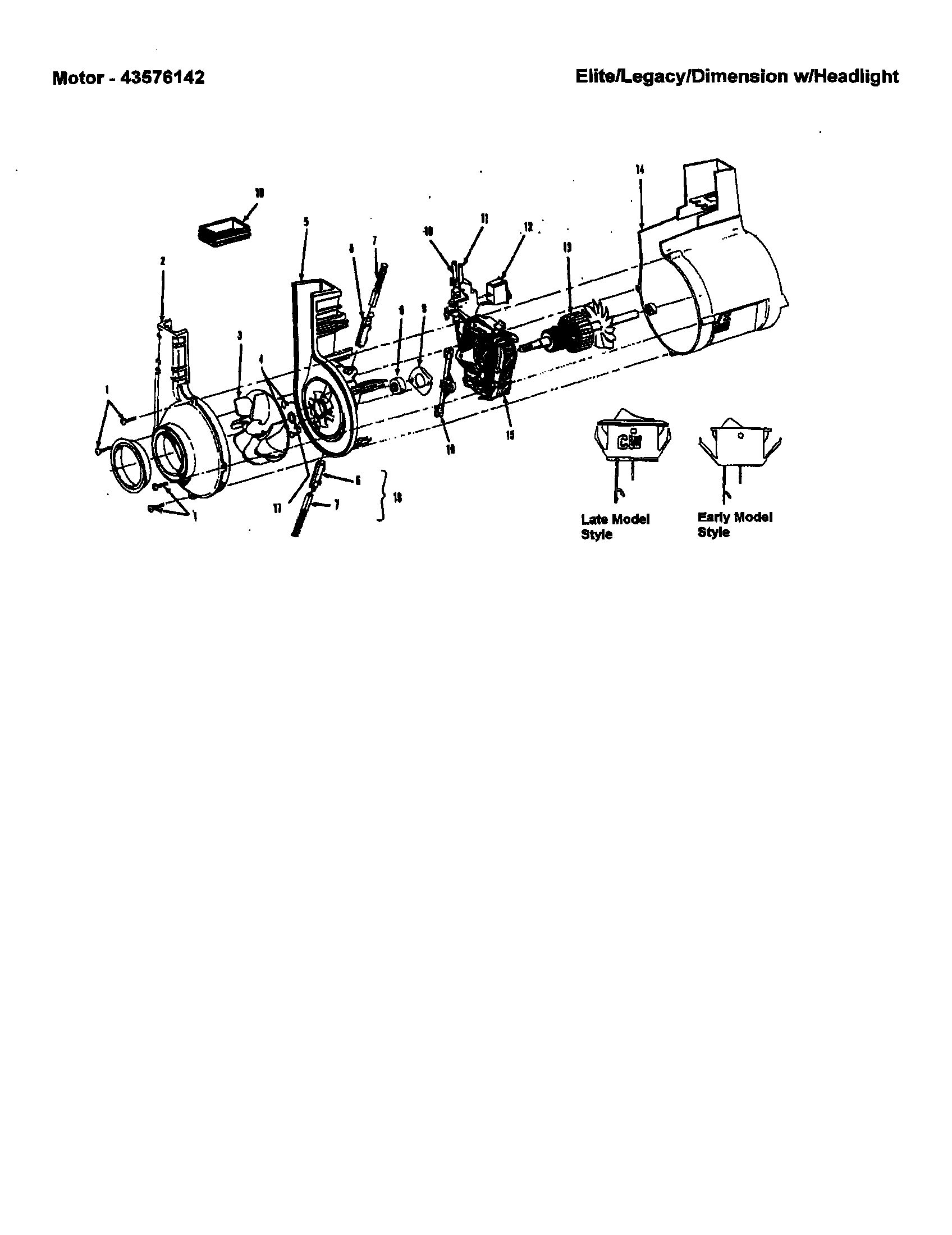 Hoover U4272930 motor-43576142 diagram