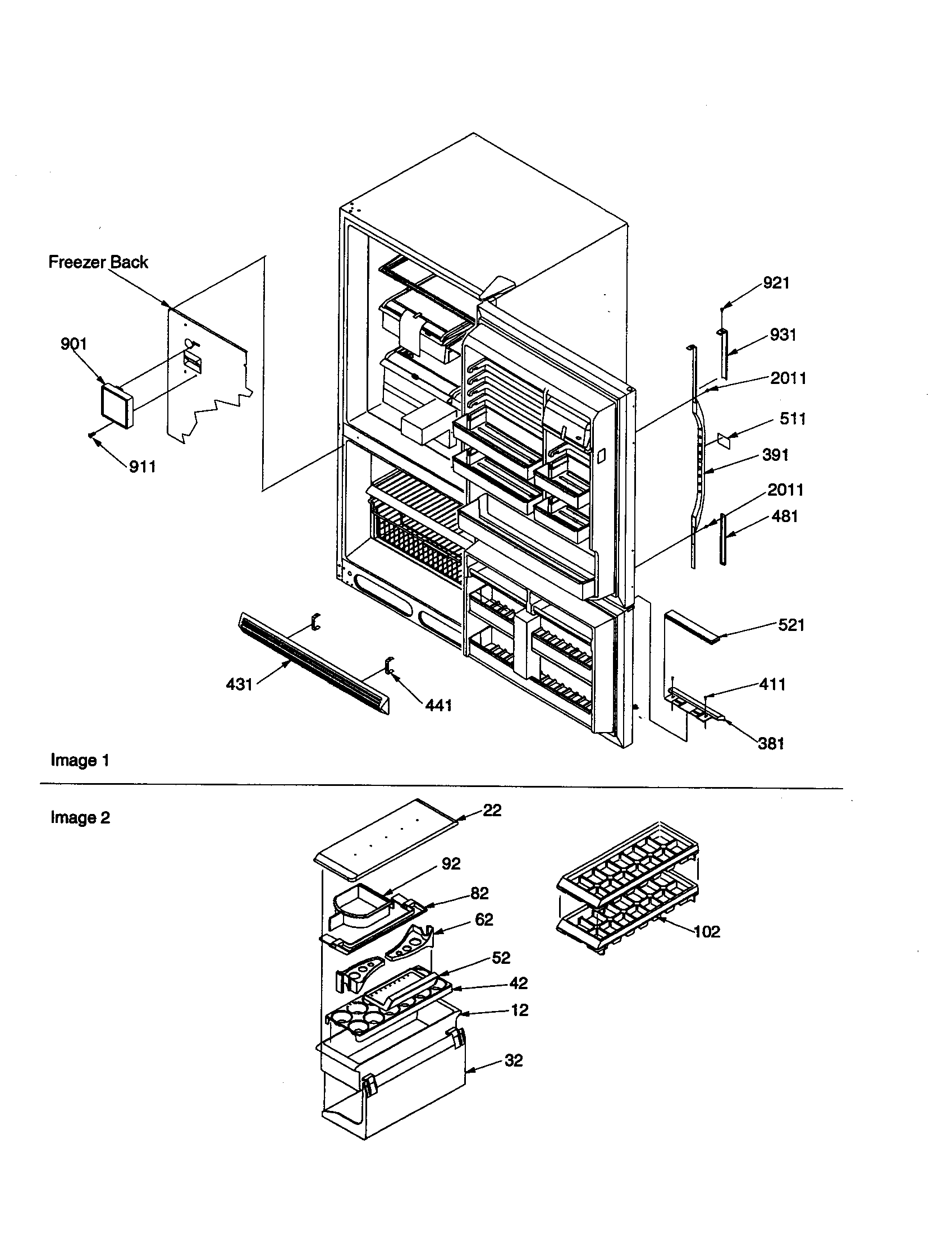 Amana BR22VE-P1325003WE door handles and accessories diagram