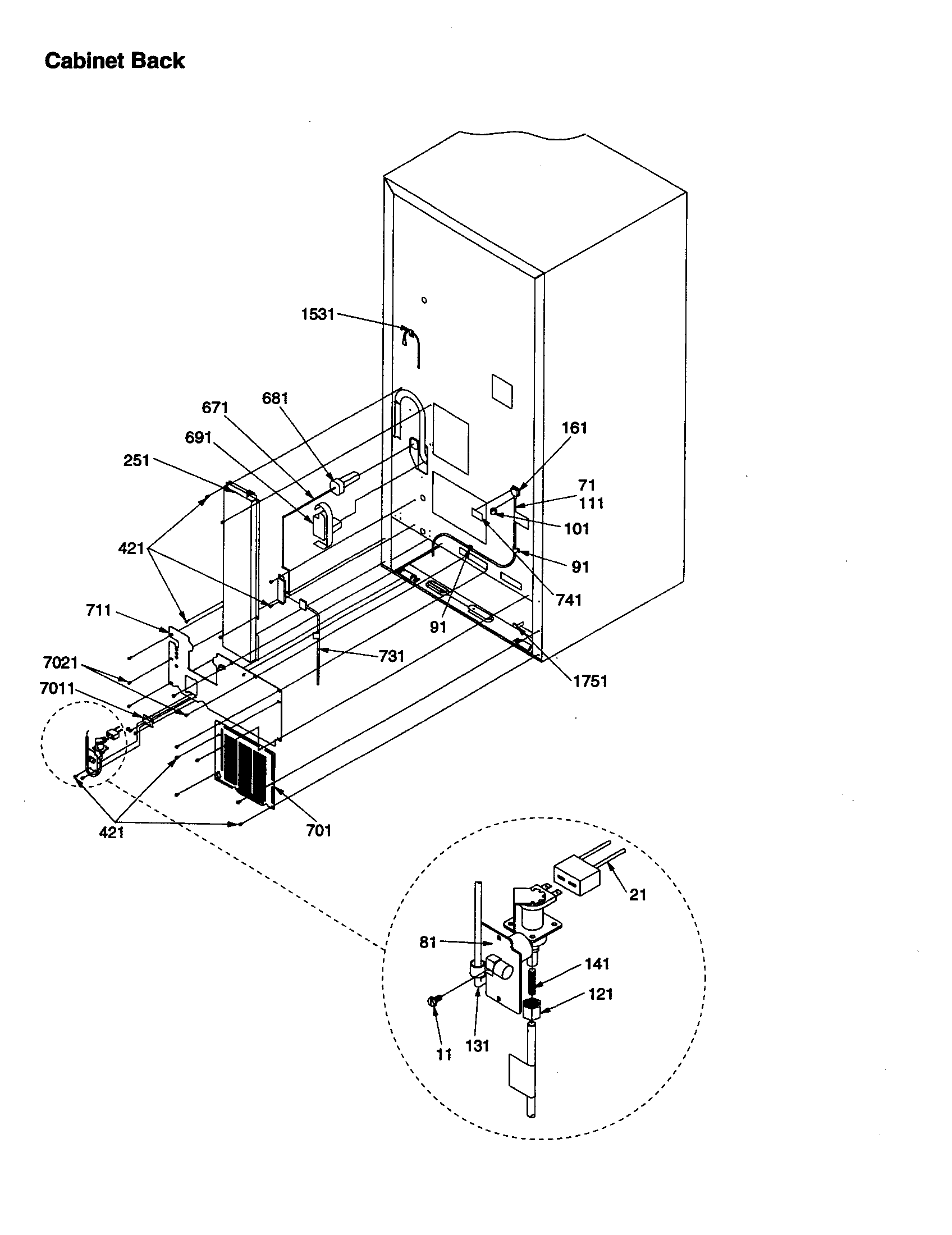 Amana BR22VE-P1325003WE cabinet back diagram
