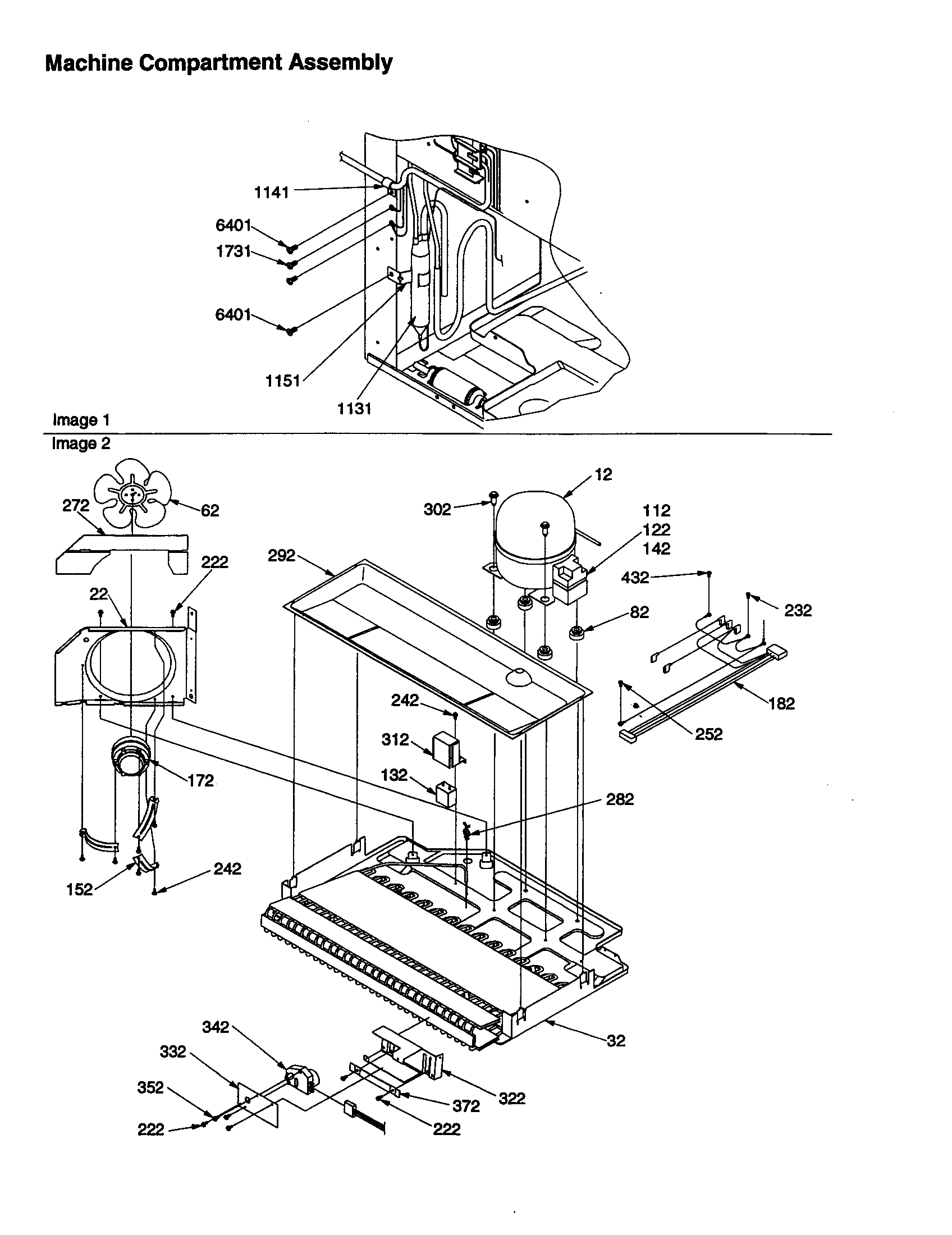 Amana BR22VE-P1325003WE machine compartment assembly diagram