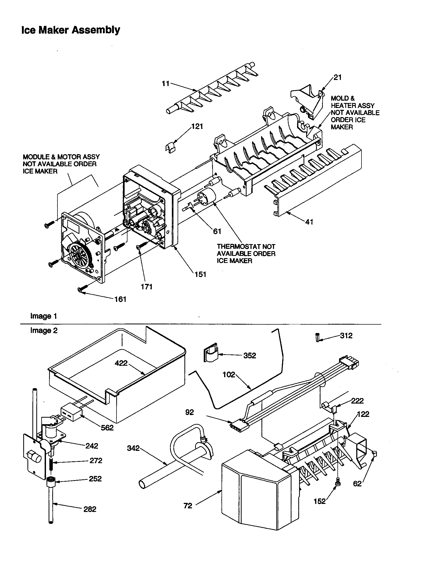 Amana BR22VE-P1325003WE icemaker assembly diagram