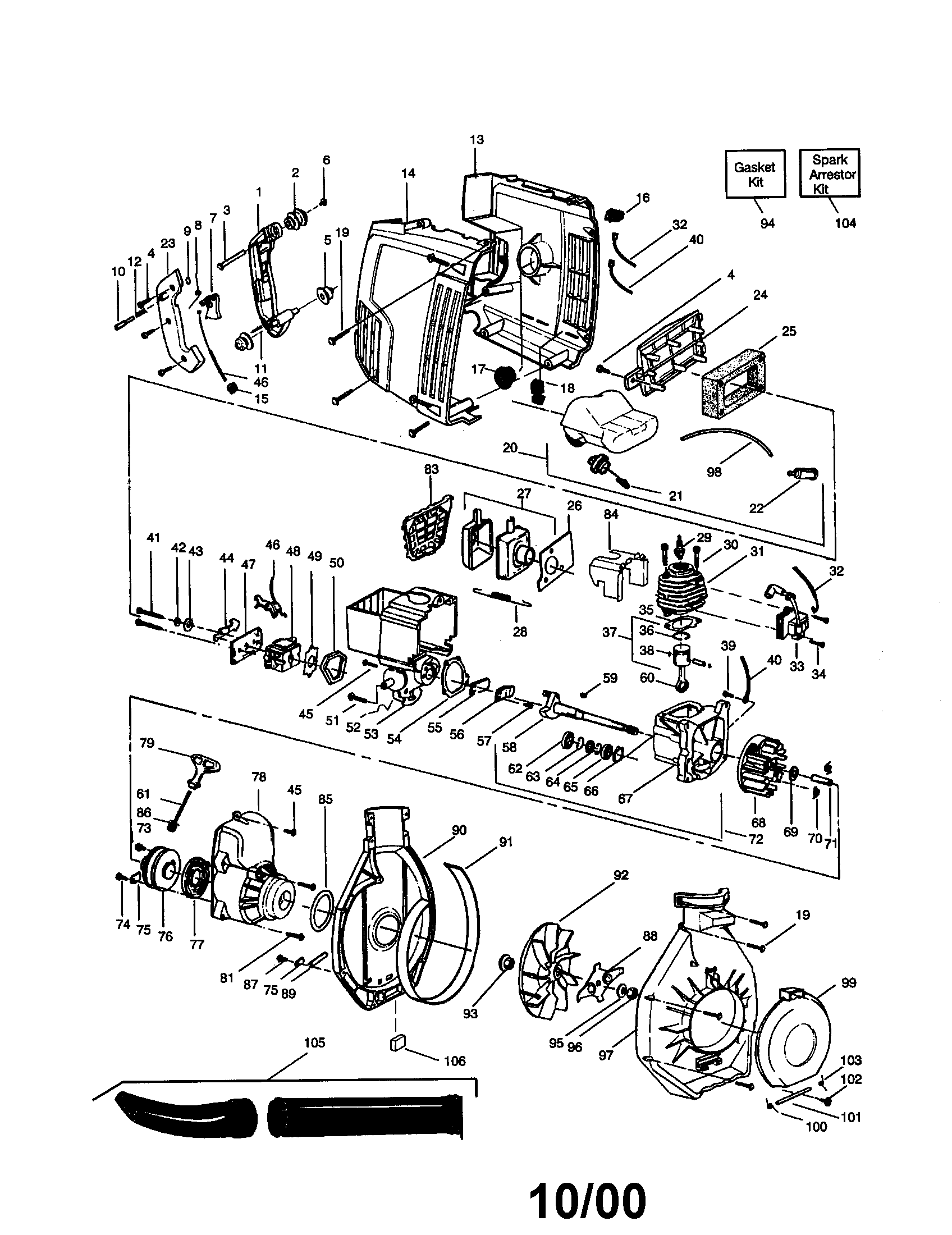 Poulan 452 gas blower assembly diagram