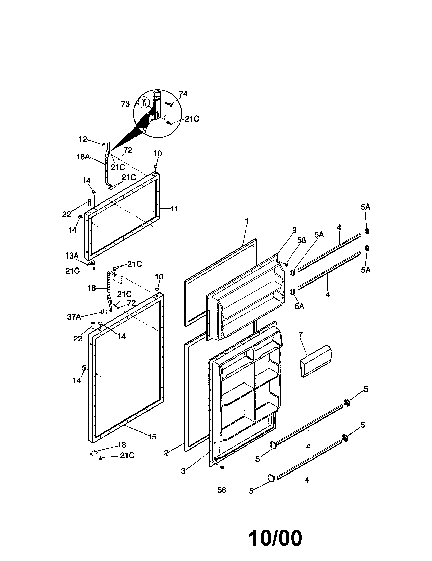 Kenmore 25338627898 door diagram