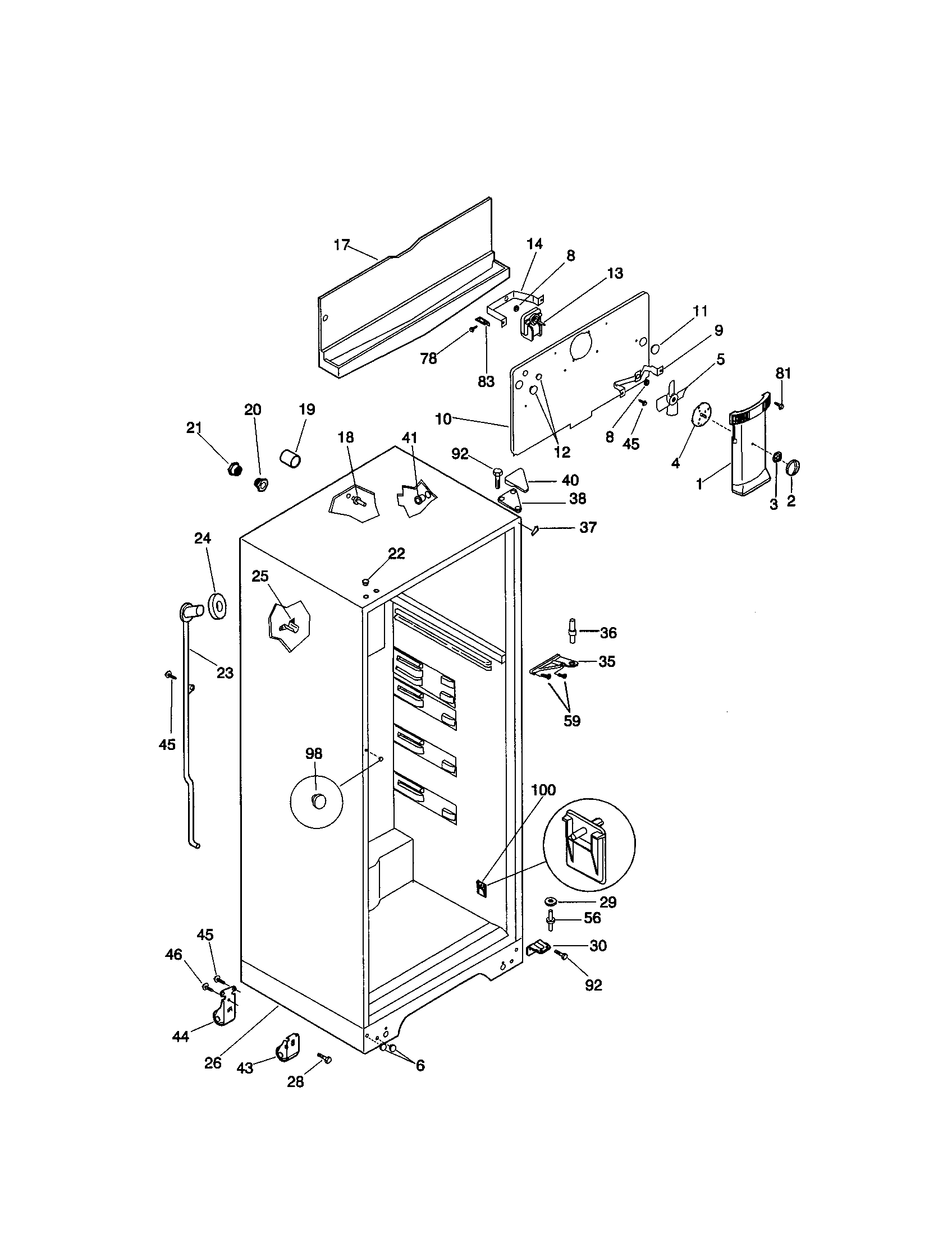 Kenmore 25338627898 cabinet diagram