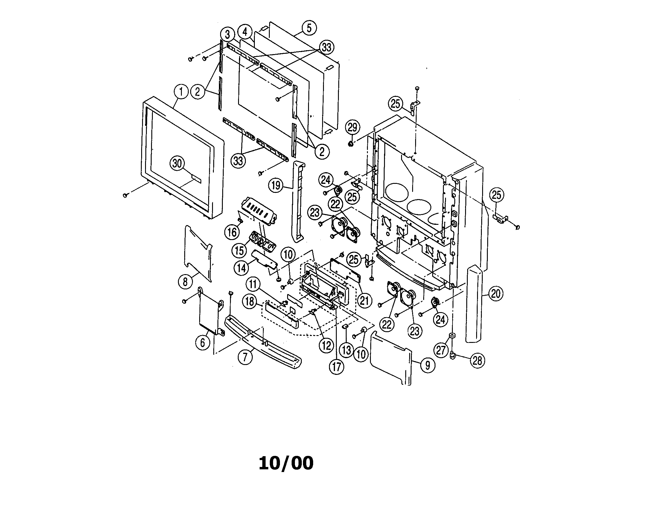 Sony KP-53XBR300 television diagram