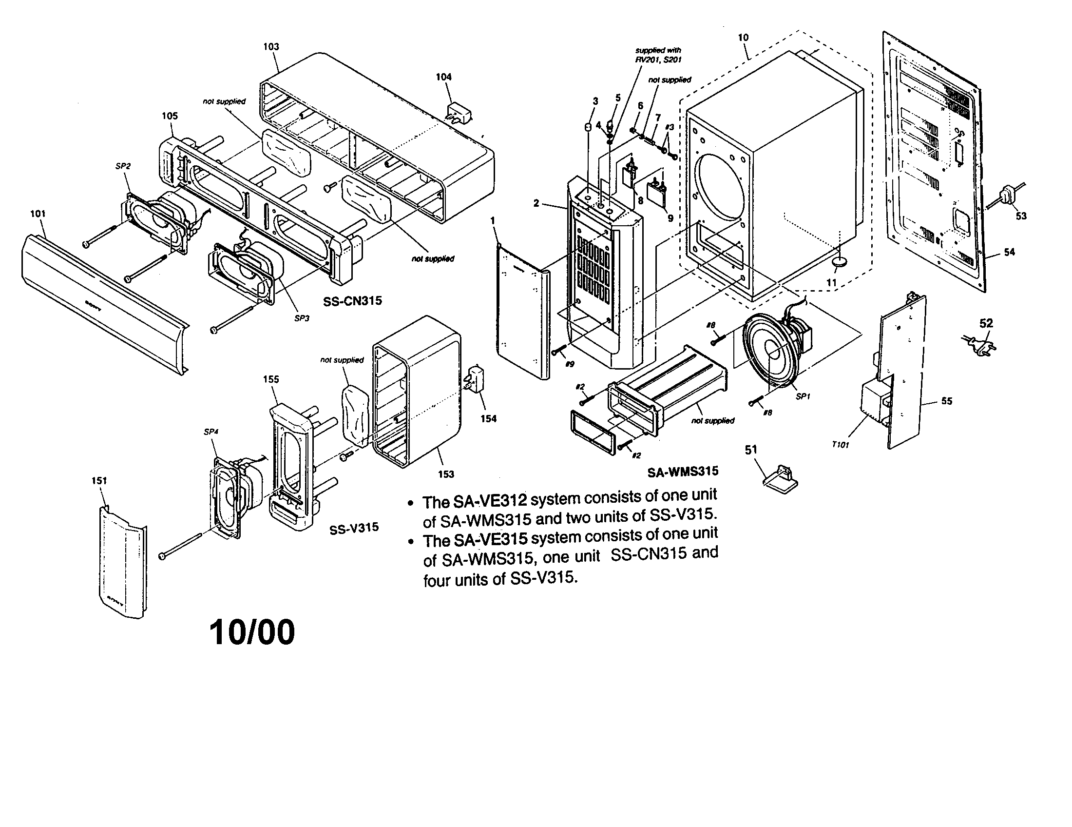 Sony SS-V315 none diagram