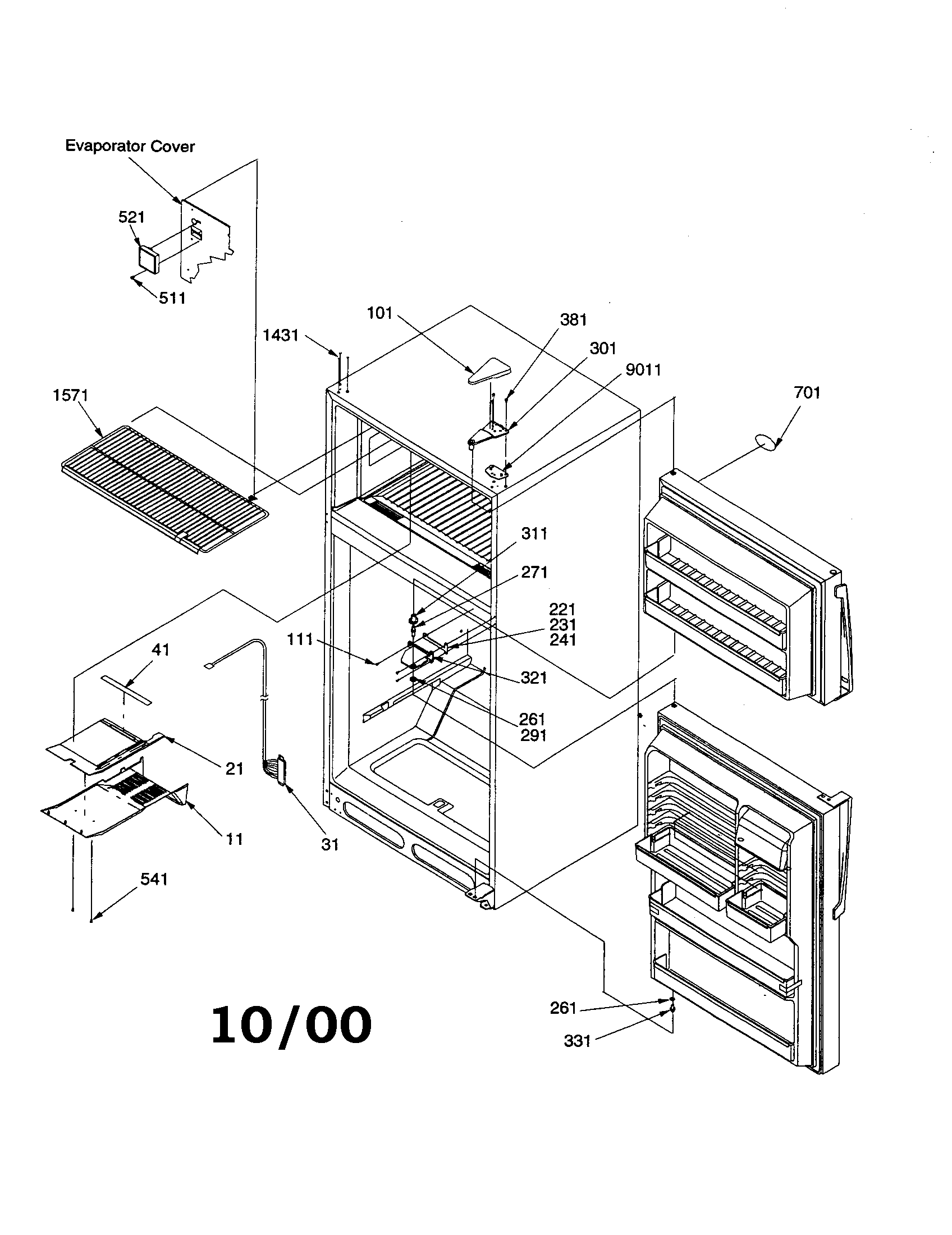Amana DRT2102AC-PDRT2102AC0 door hinges, fz. duct diagram