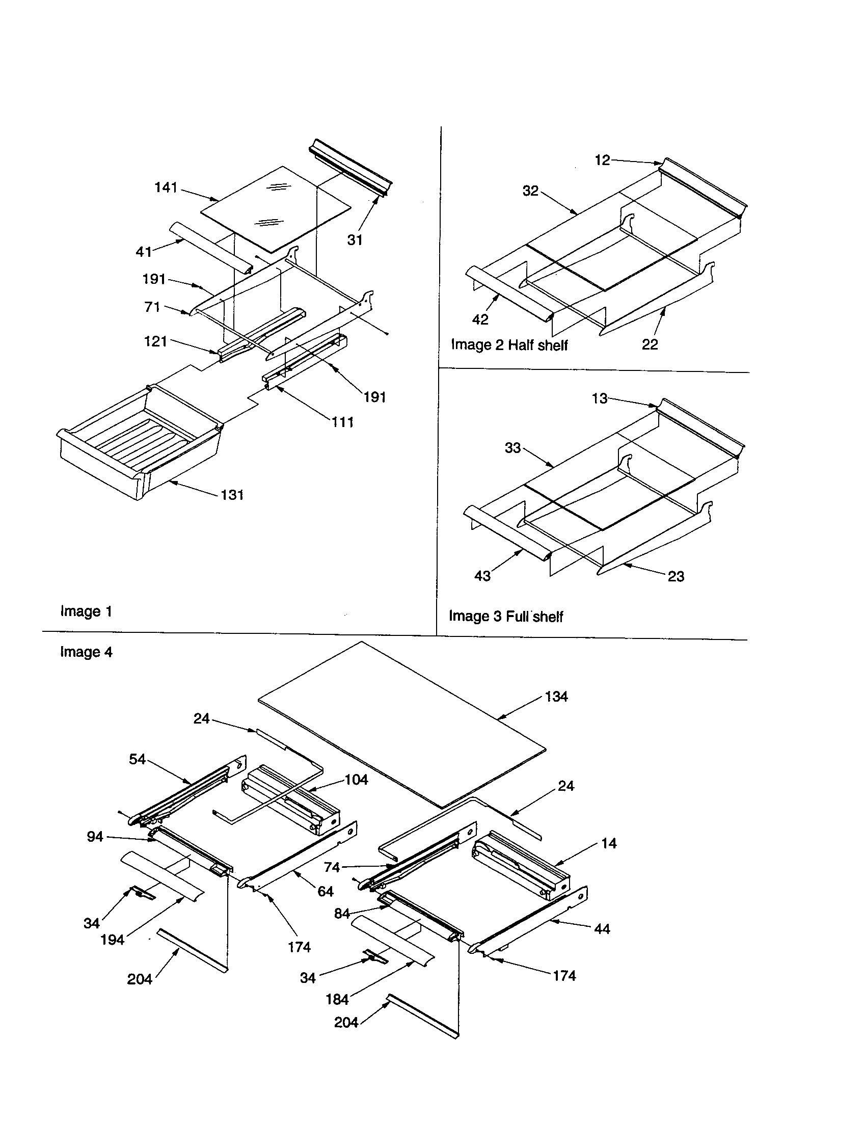 Amana DRT2102AC-PDRT2102AC0 shelving/crisper frame assembly diagram