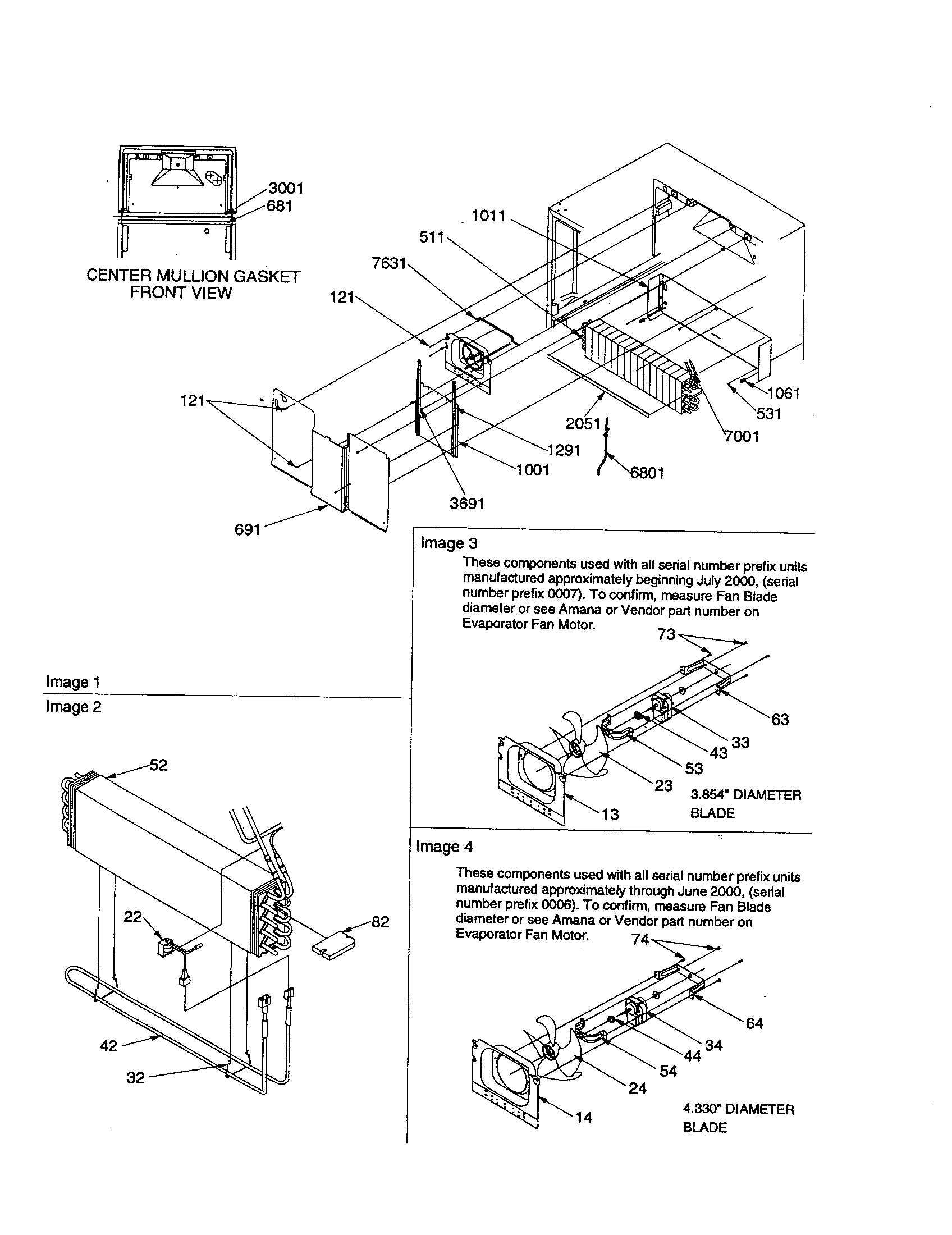 Amana DRT2102AC-PDRT2102AC0 evaporator/evaporator fan motor diagram