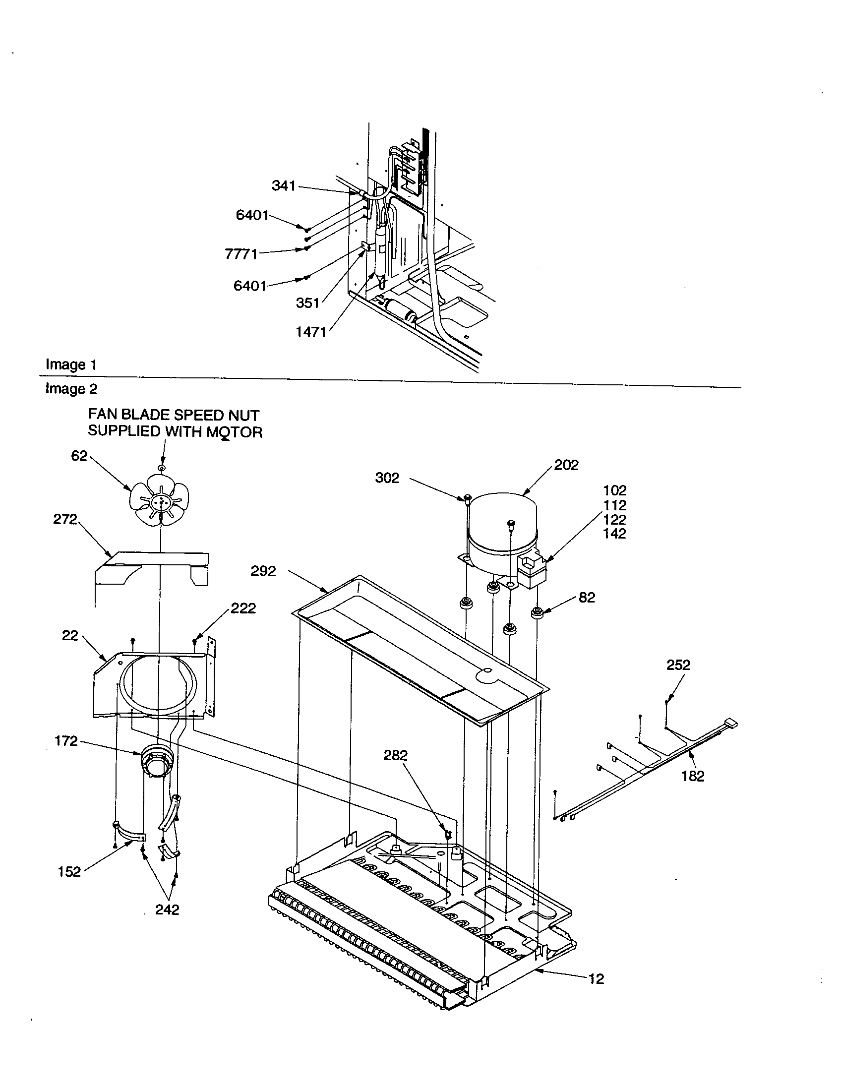 Amana DRT2102AC-PDRT2102AC0 machine compartment diagram