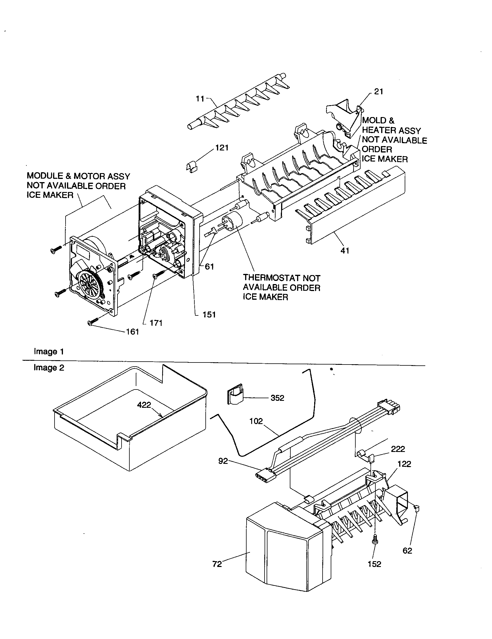 Amana DRT2102AC-PDRT2102AC0 icemaker assembly diagram