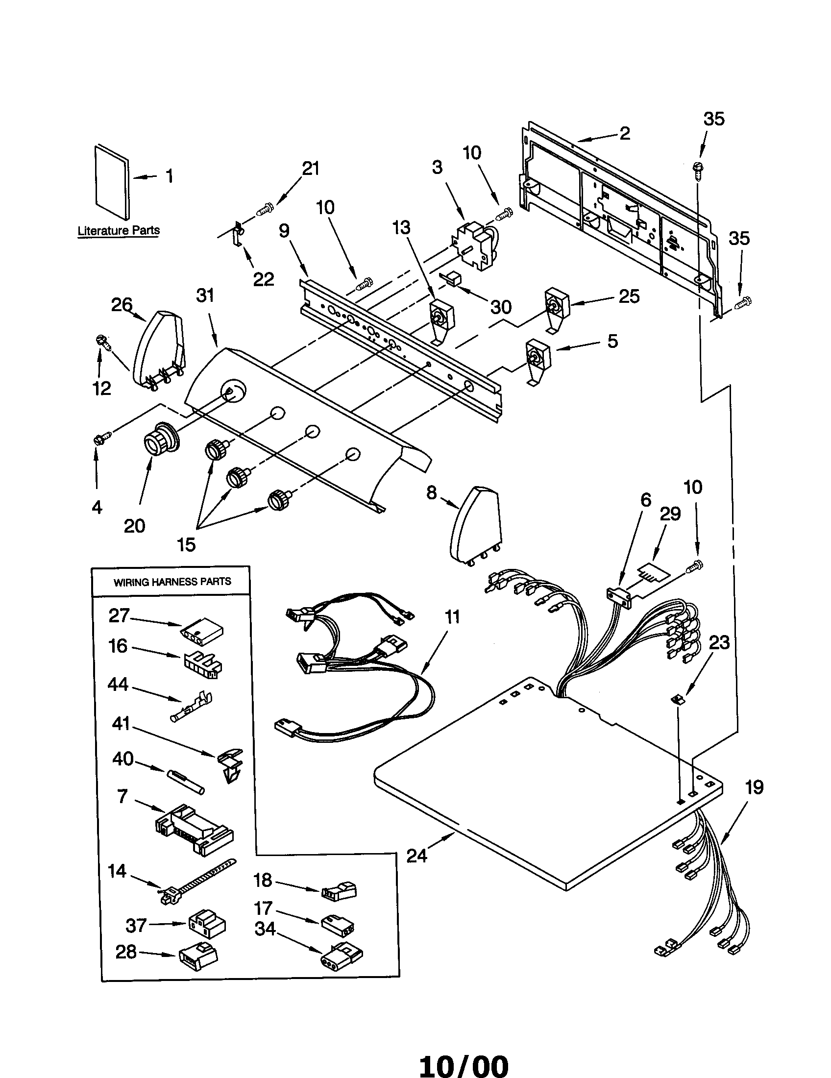 Whirlpool GGQ8858JT1 top and console diagram