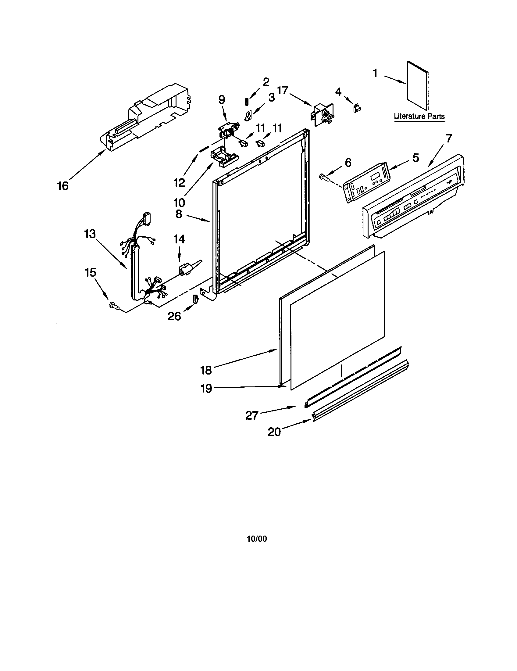 Whirlpool DP920PFGY4 frame and console diagram
