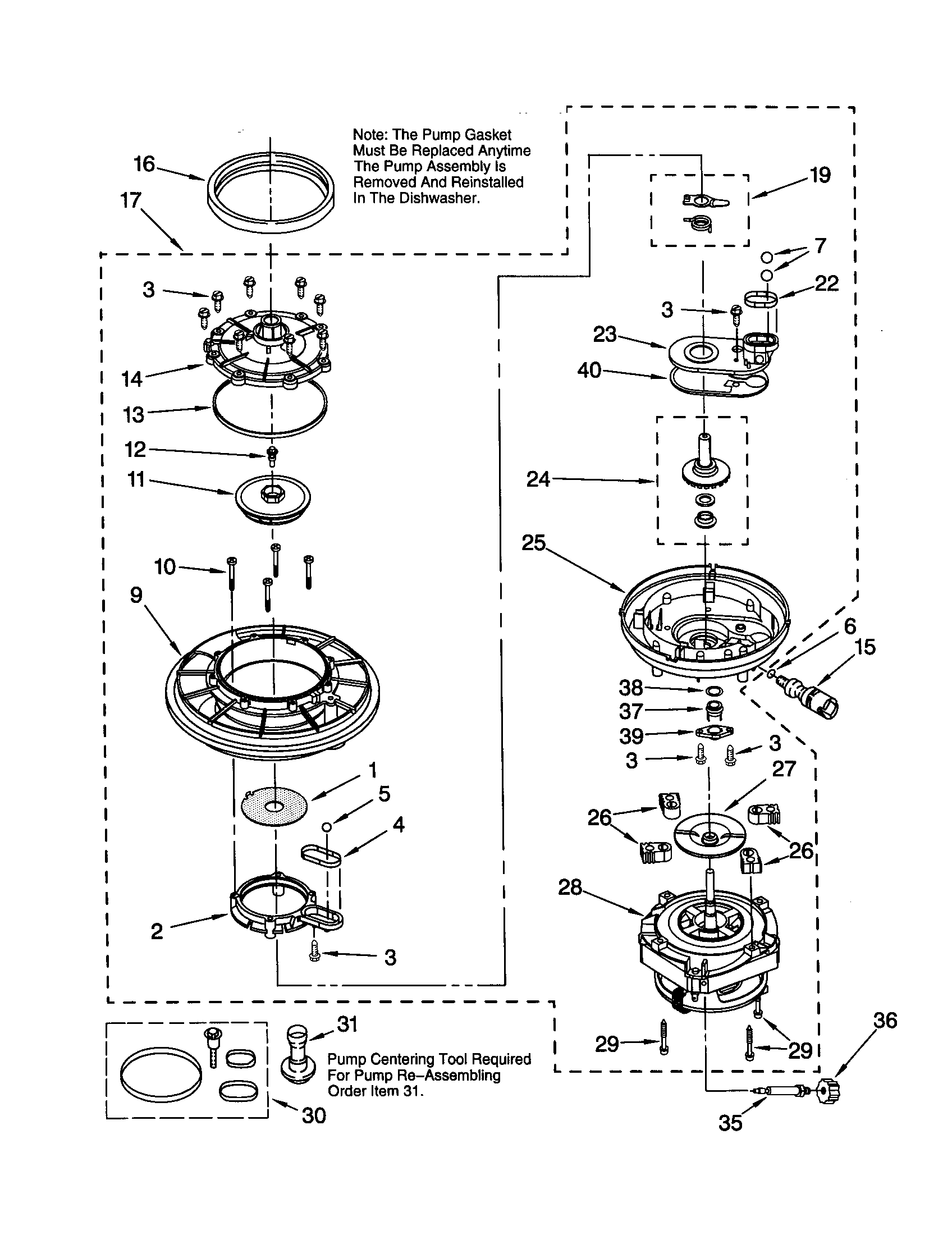 Whirlpool DP920PFGY4 pump and motor diagram