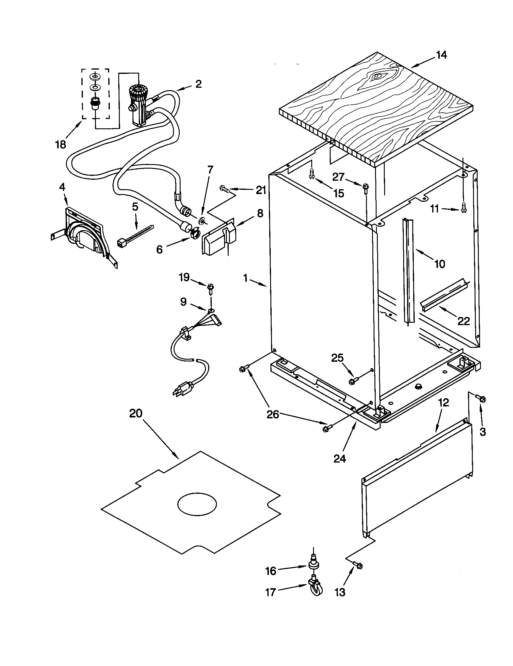 Whirlpool DP920PFGY4 cabinet diagram
