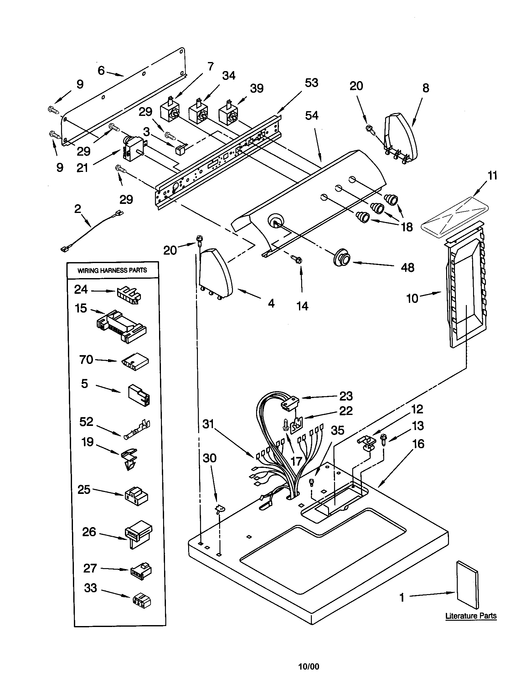 Whirlpool LGQ8857JQ1 top and console diagram