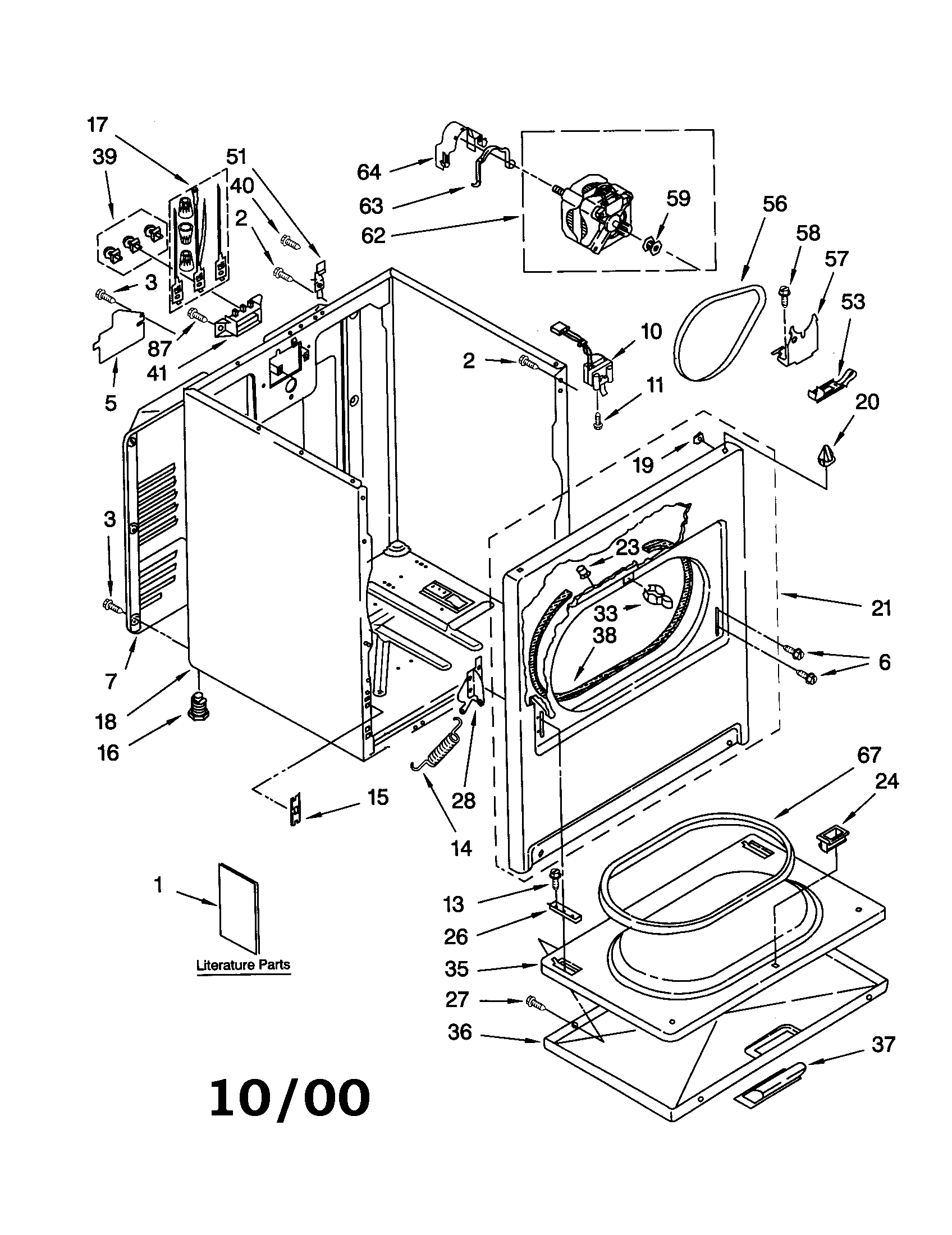 Whirlpool LEN2000JQ1 cabinet diagram
