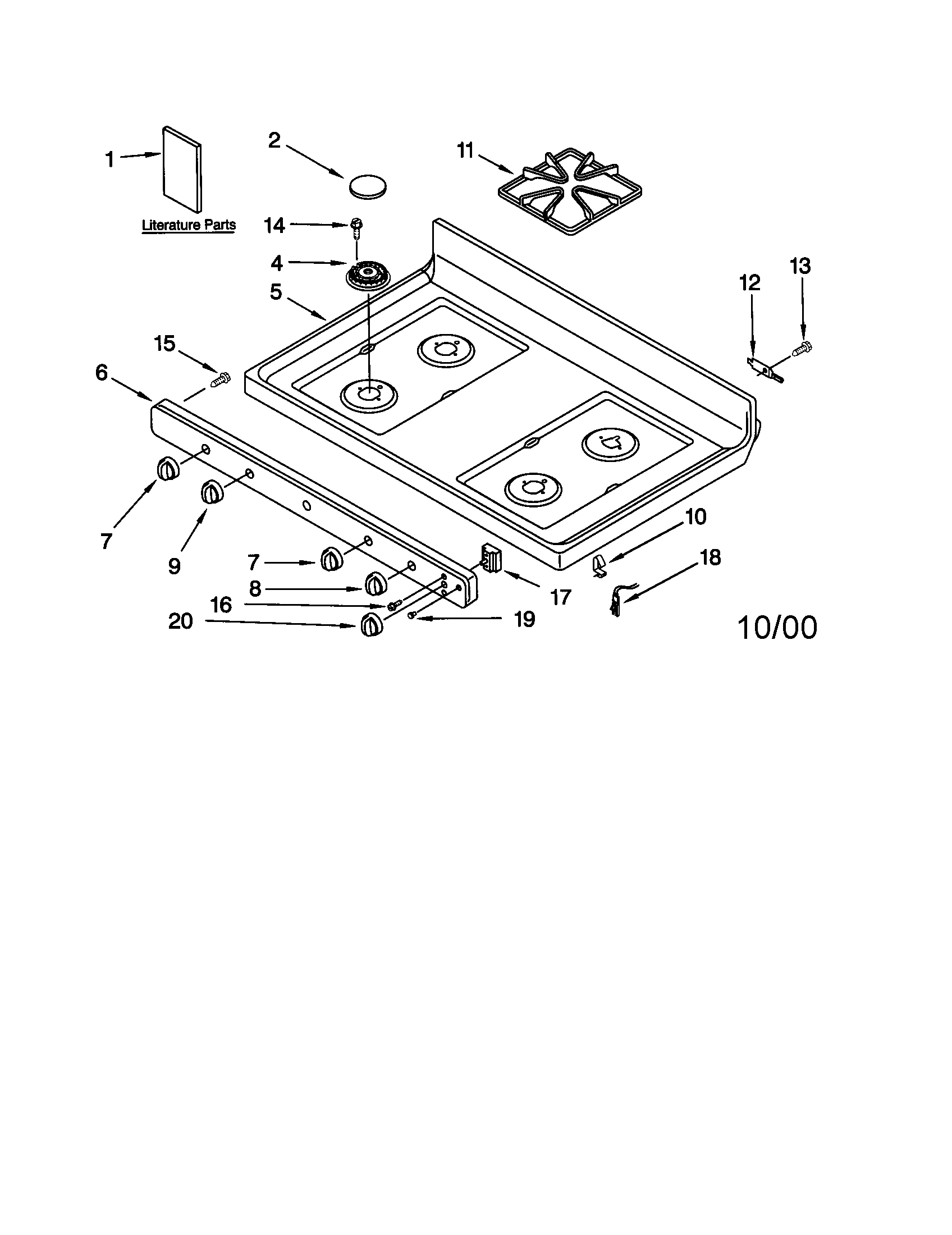 Kenmore 66575839003 cooktop diagram