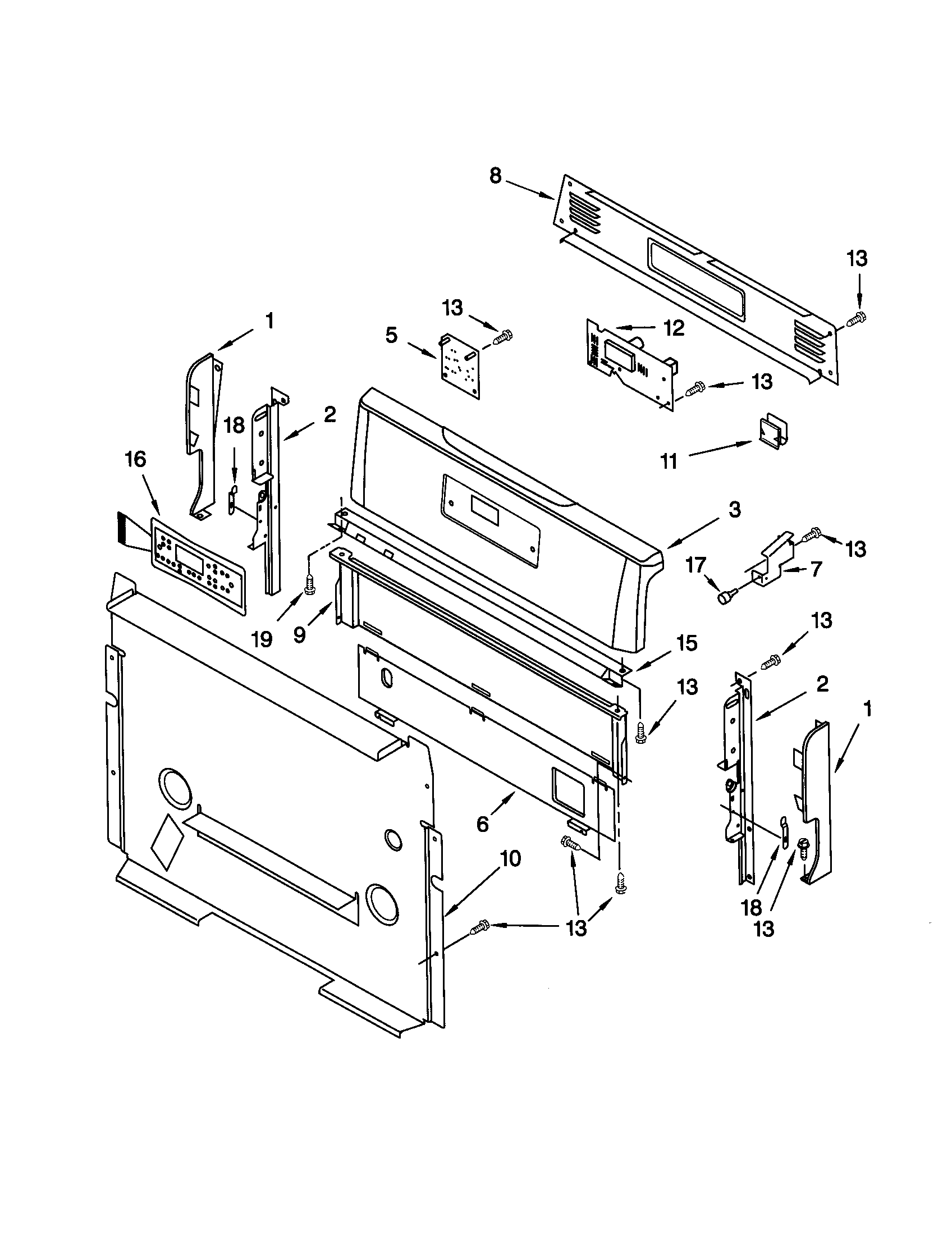 Kenmore 66575839003 control panel diagram