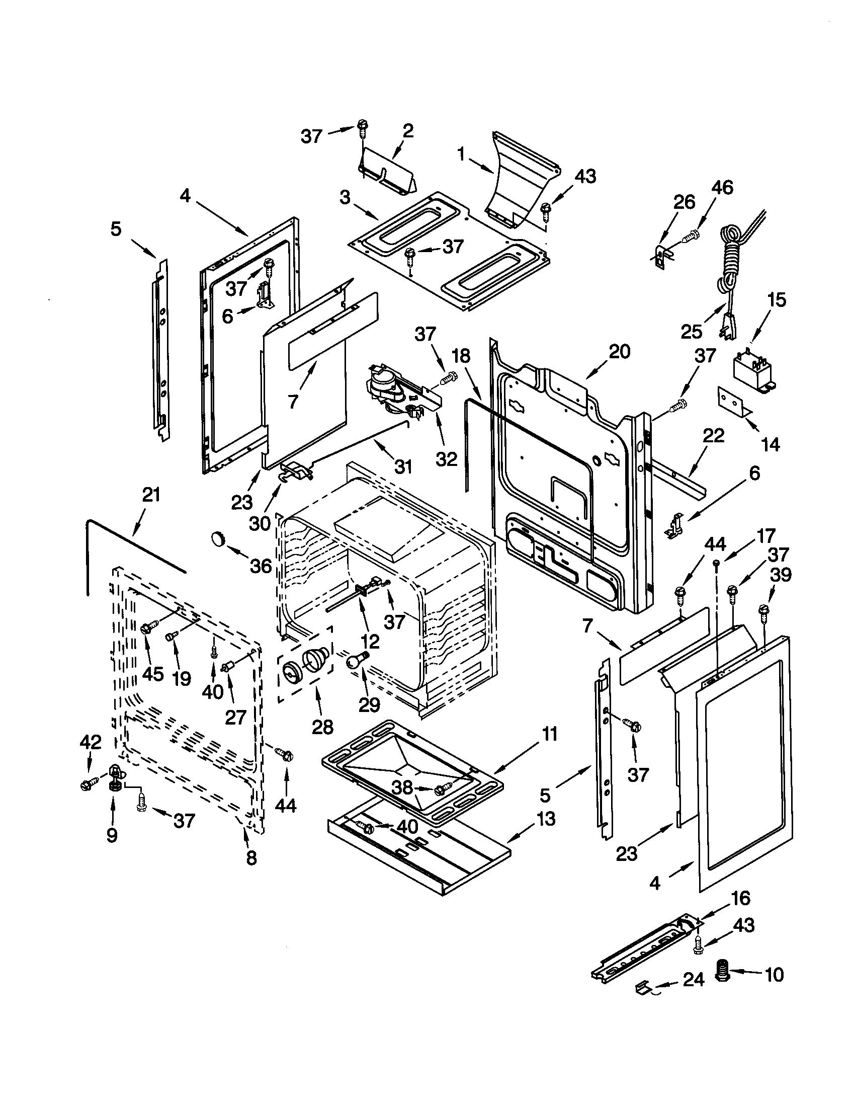 Kenmore 66575839003 chassis diagram