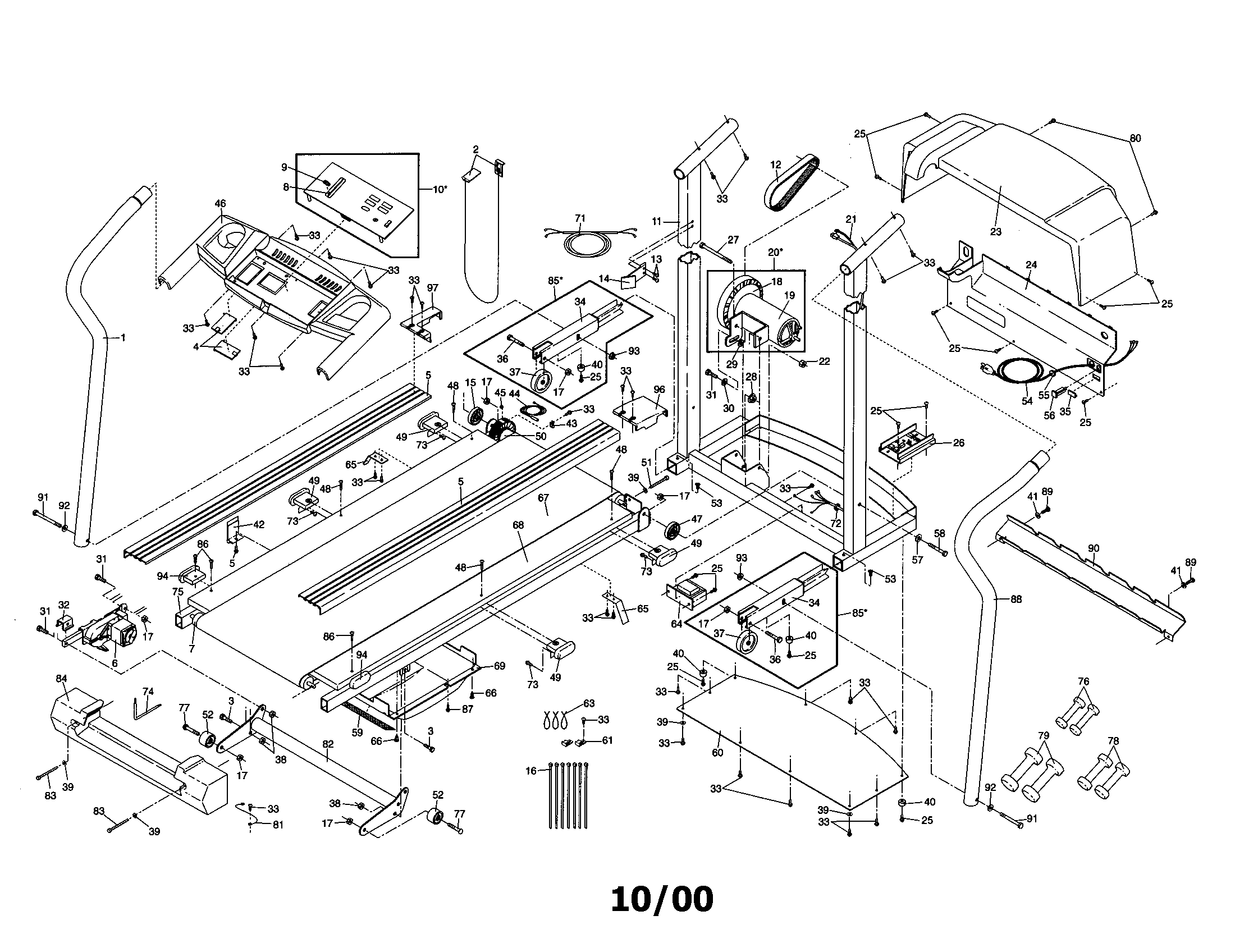 Proform PFTL49100 treadmill diagram