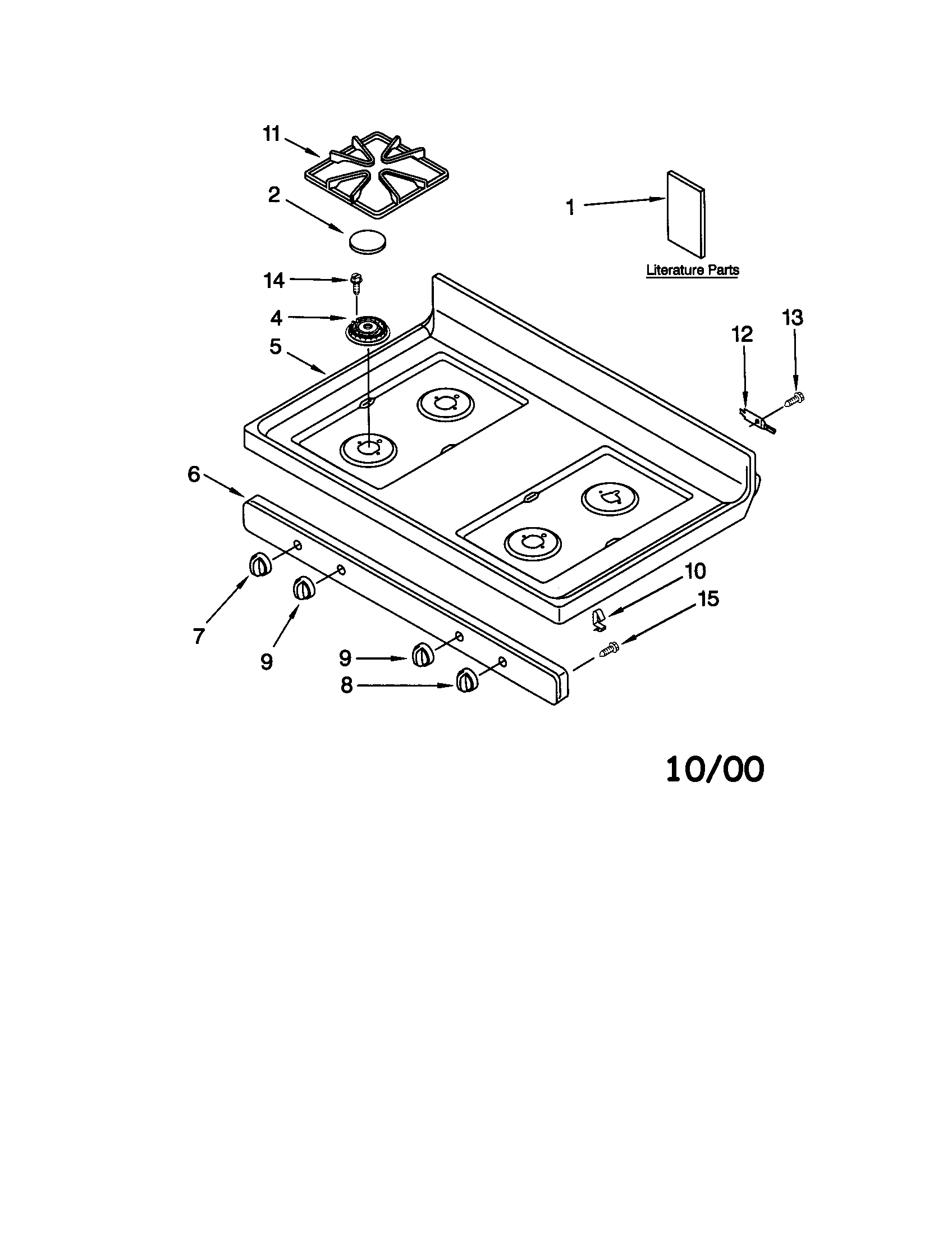Kenmore 66575812002 cooktop diagram