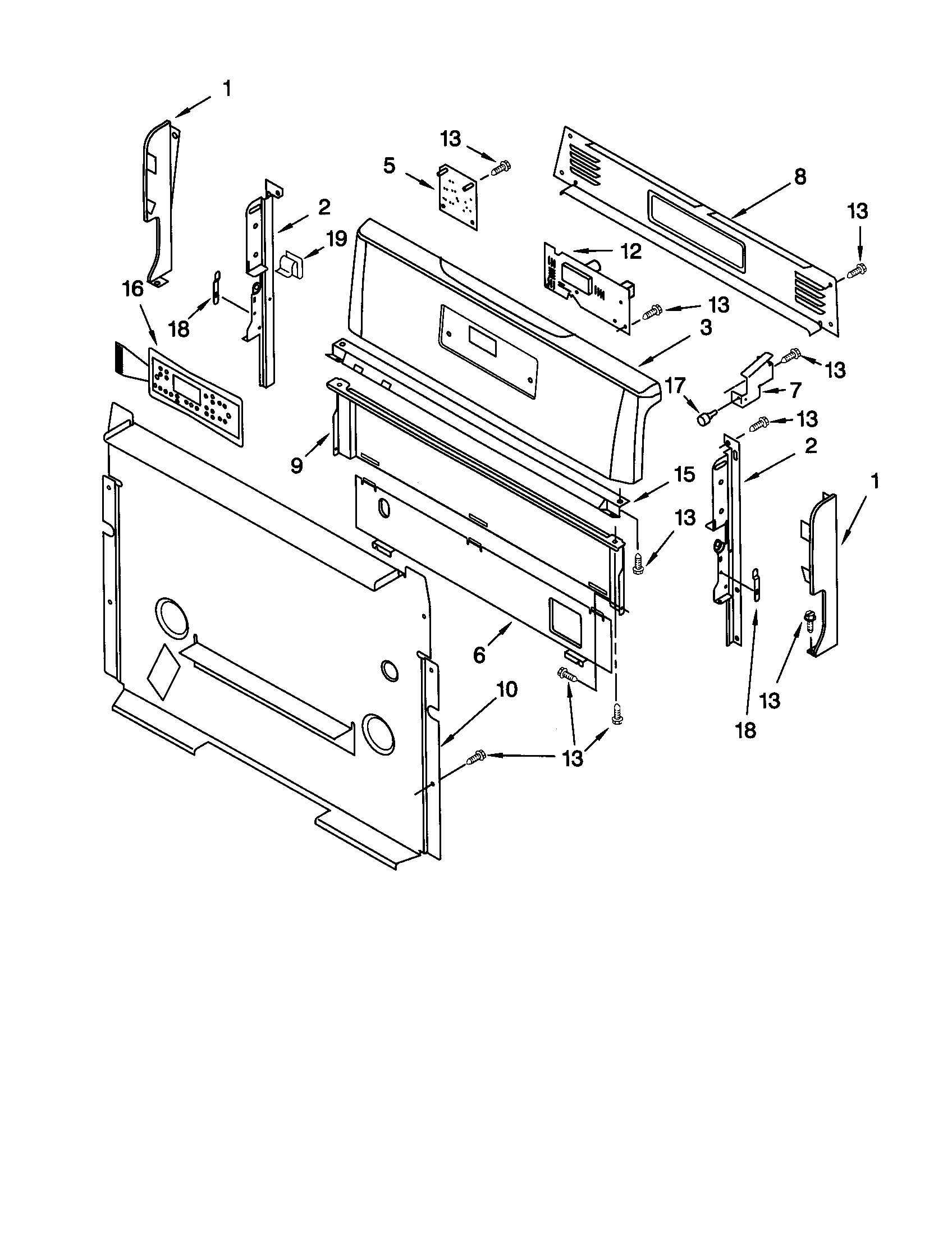 Kenmore 66575812002 control panel diagram