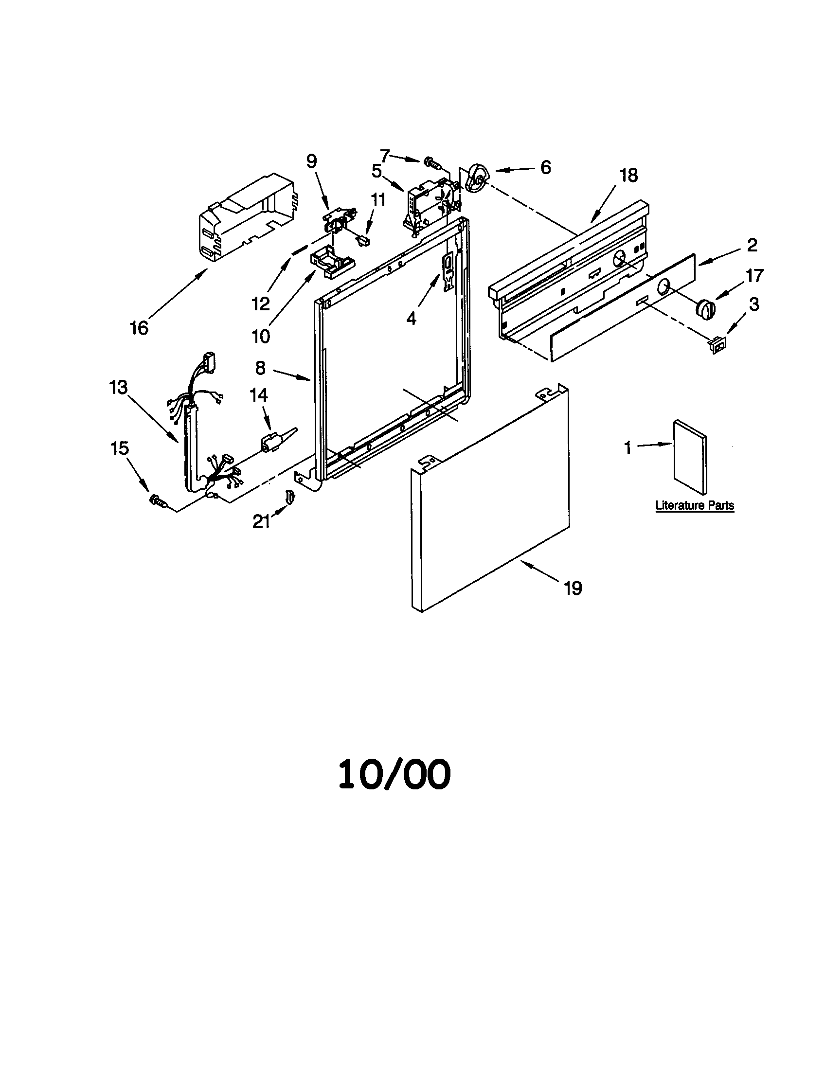 Whirlpool DU801DWGQ2 frame and console diagram