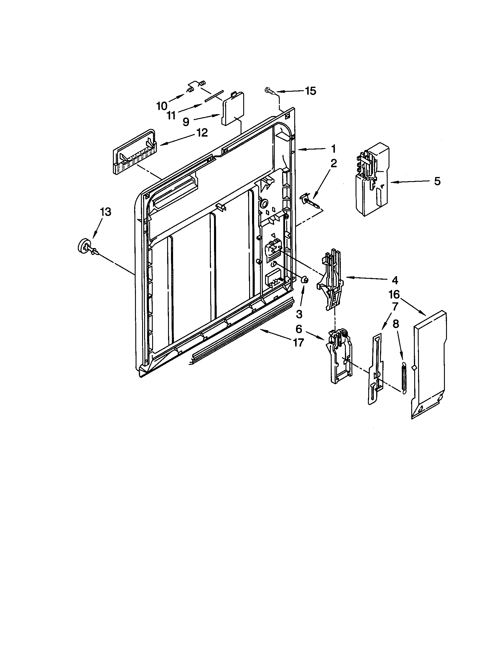 Whirlpool DU801DWGQ2 inner door diagram