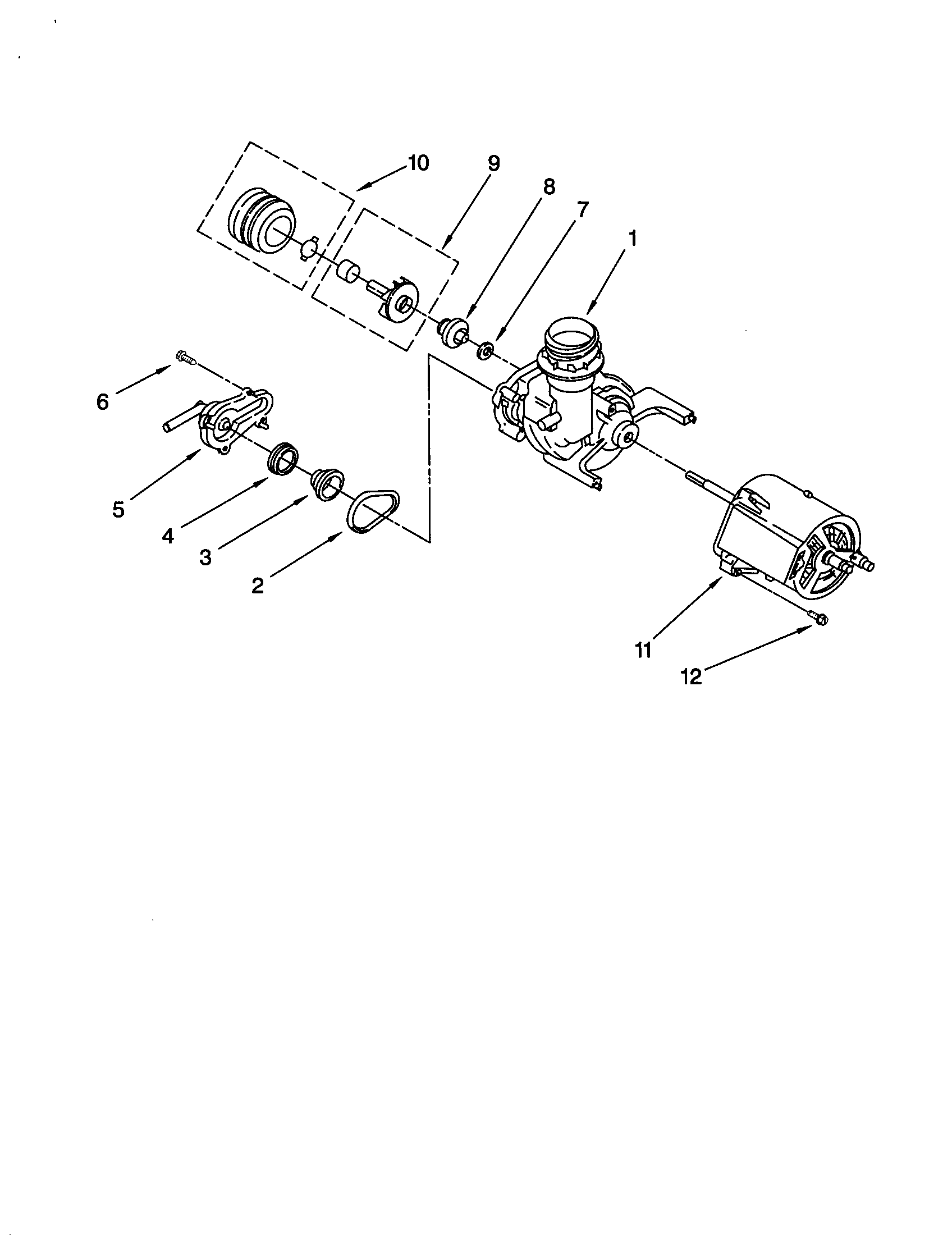 Whirlpool DU801DWGQ2 pump and motor diagram