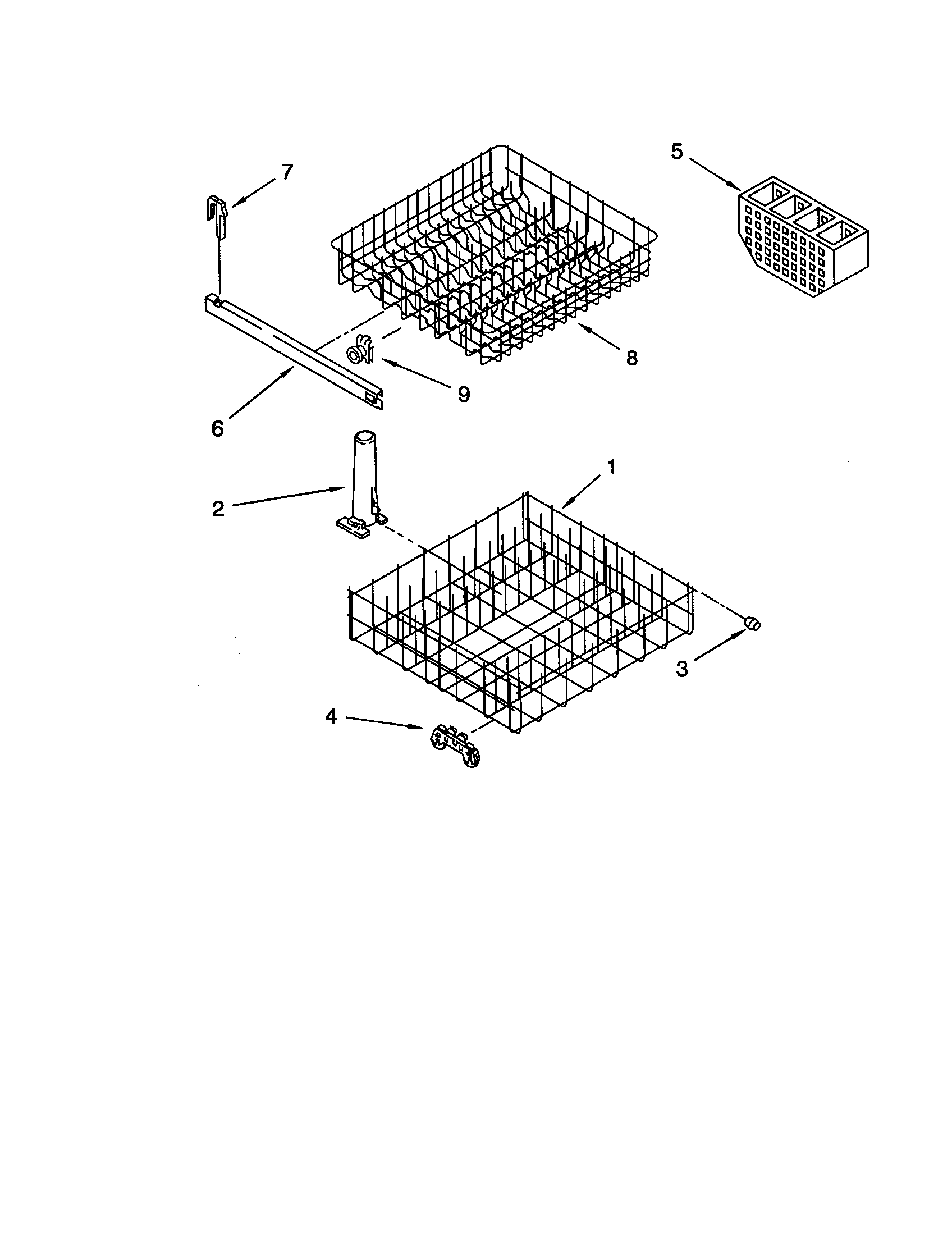 Whirlpool DU801DWGQ2 dishrack diagram