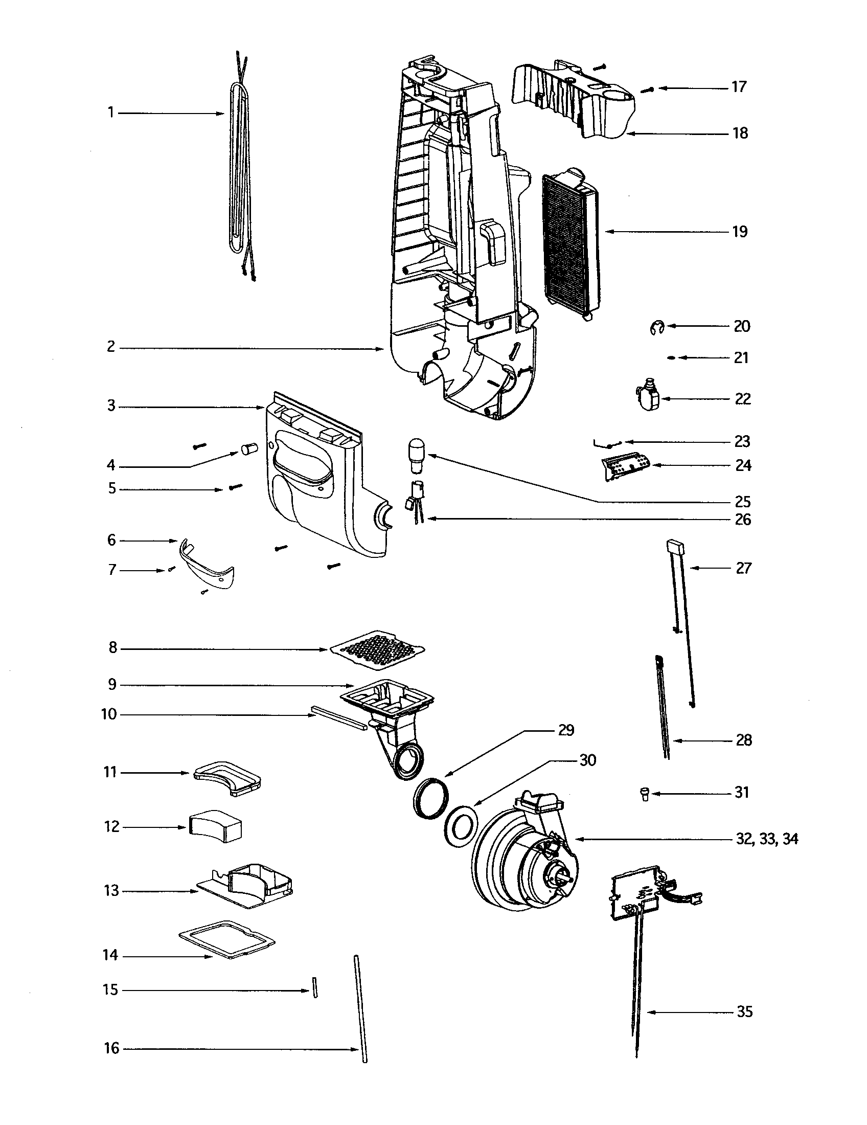 Eureka 4687AT motor cover diagram