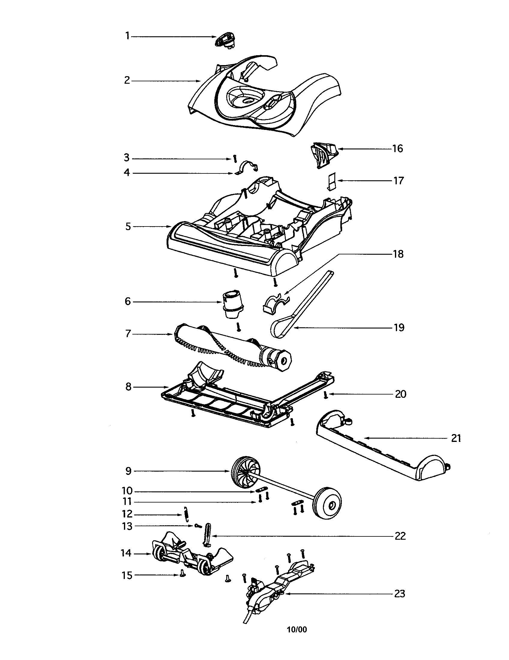 Eureka 4872AT hood assembly diagram