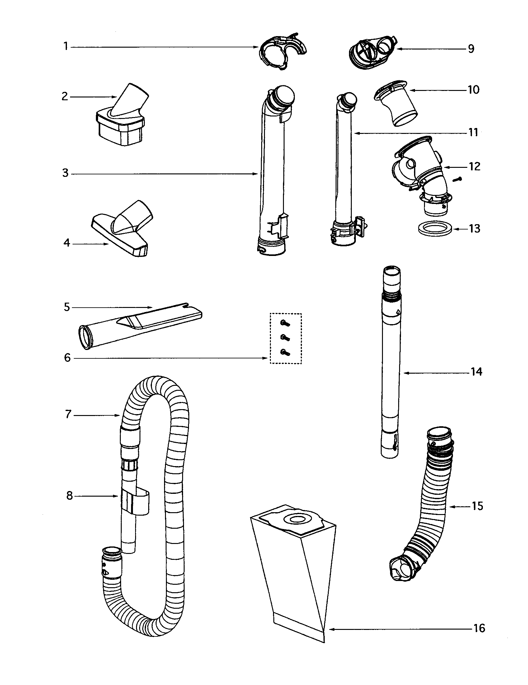 Eureka 4872AT hoses diagram